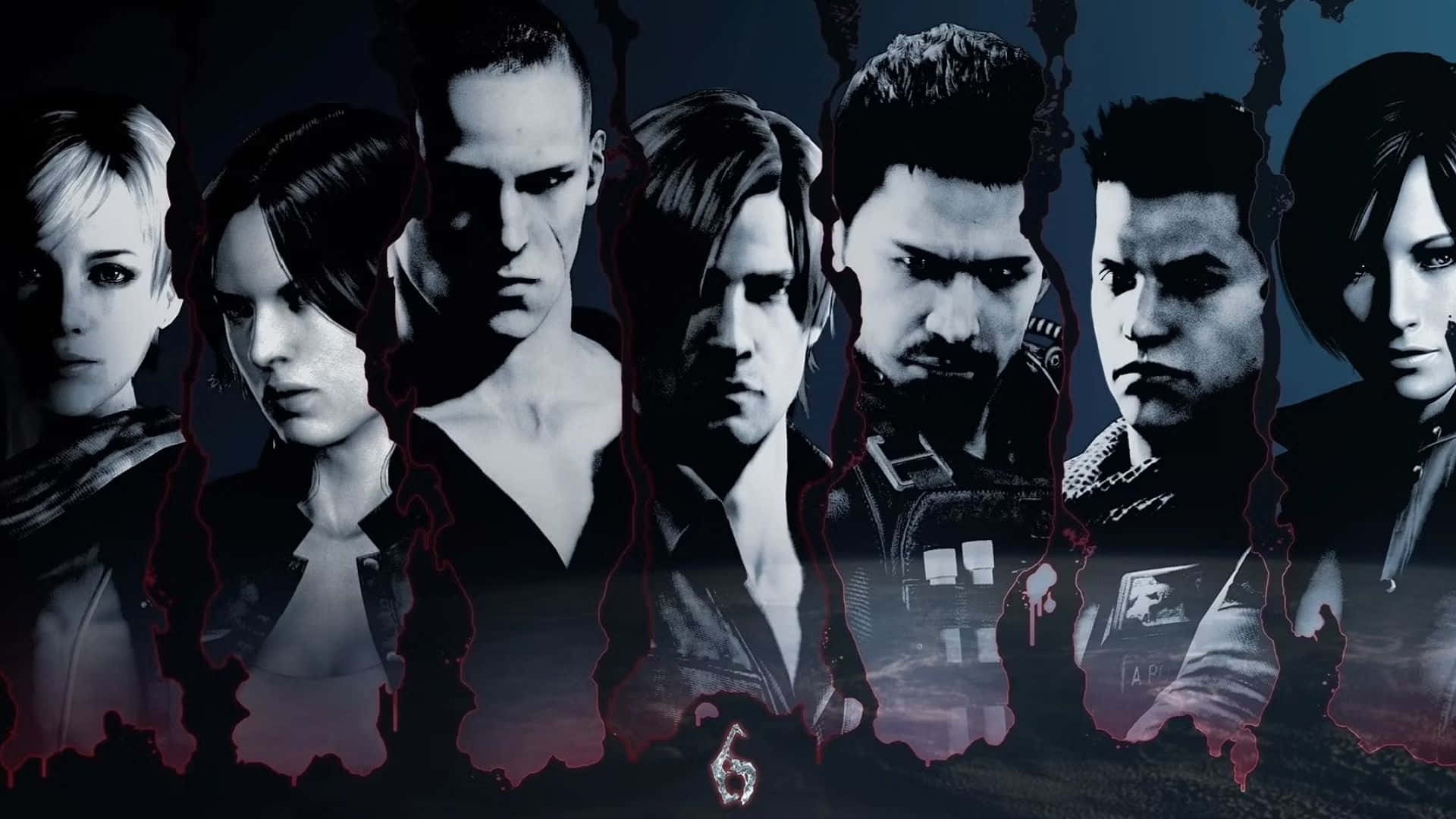 Resident Evil 6, Resident Evil characters, red blood-like drips, Full HD Desktop Wallpaper