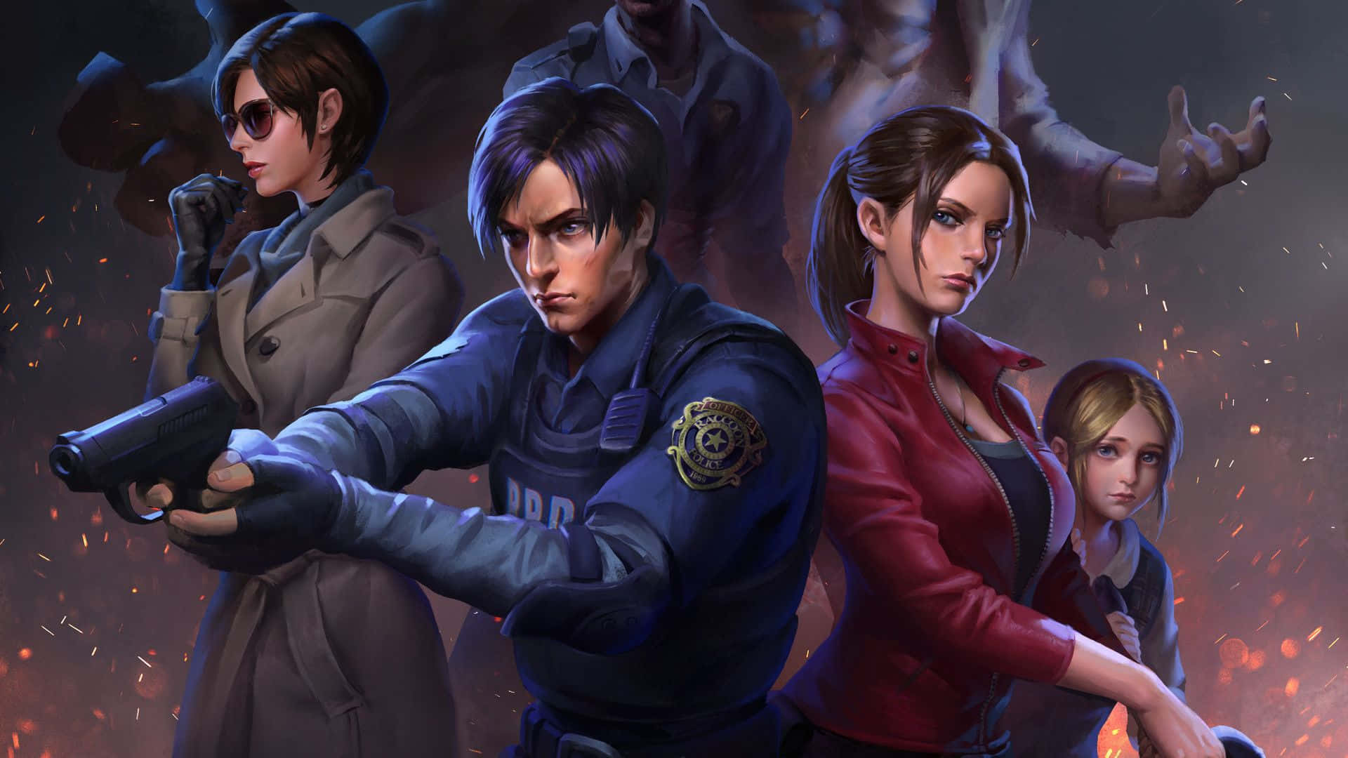 Resident Evil Characters, tactical gear, weapons, Full HD Desktop Wallpaper