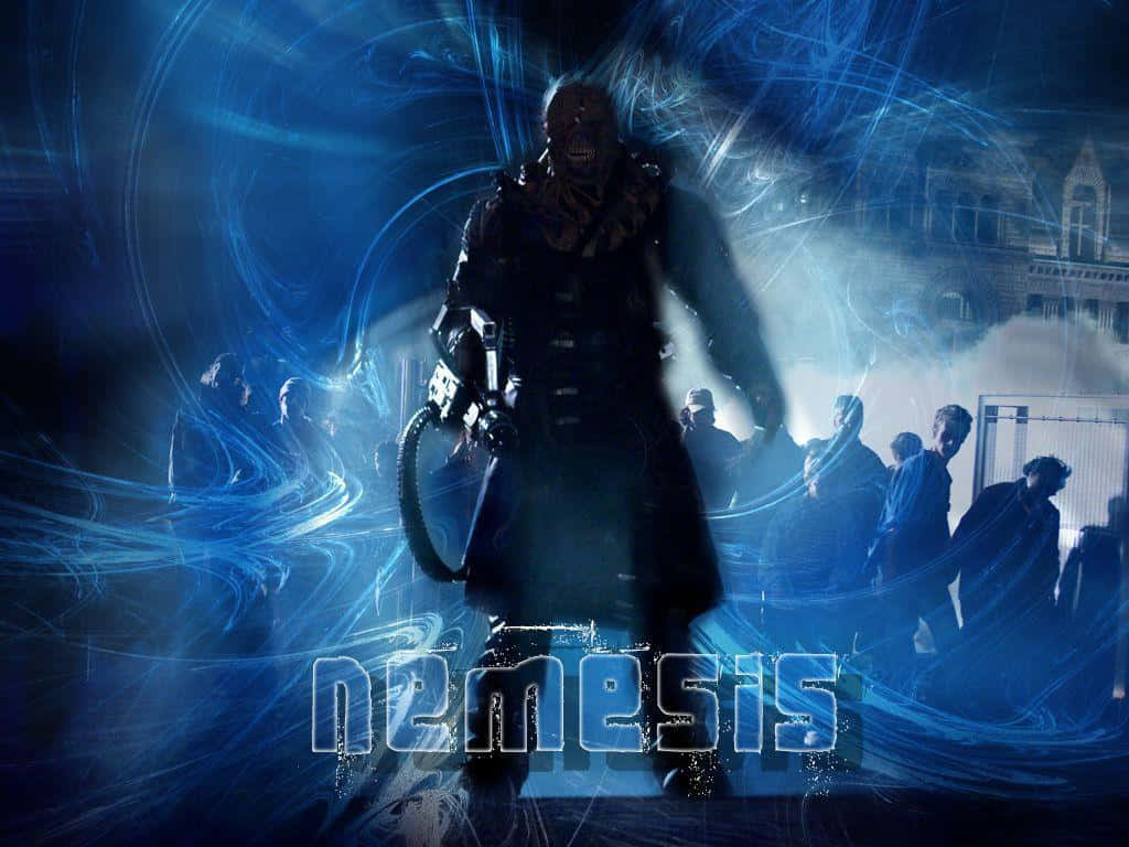 Resident Evil 3 Nemesis, chainsaw, blue energy storm, SD Desktop Wallpaper
