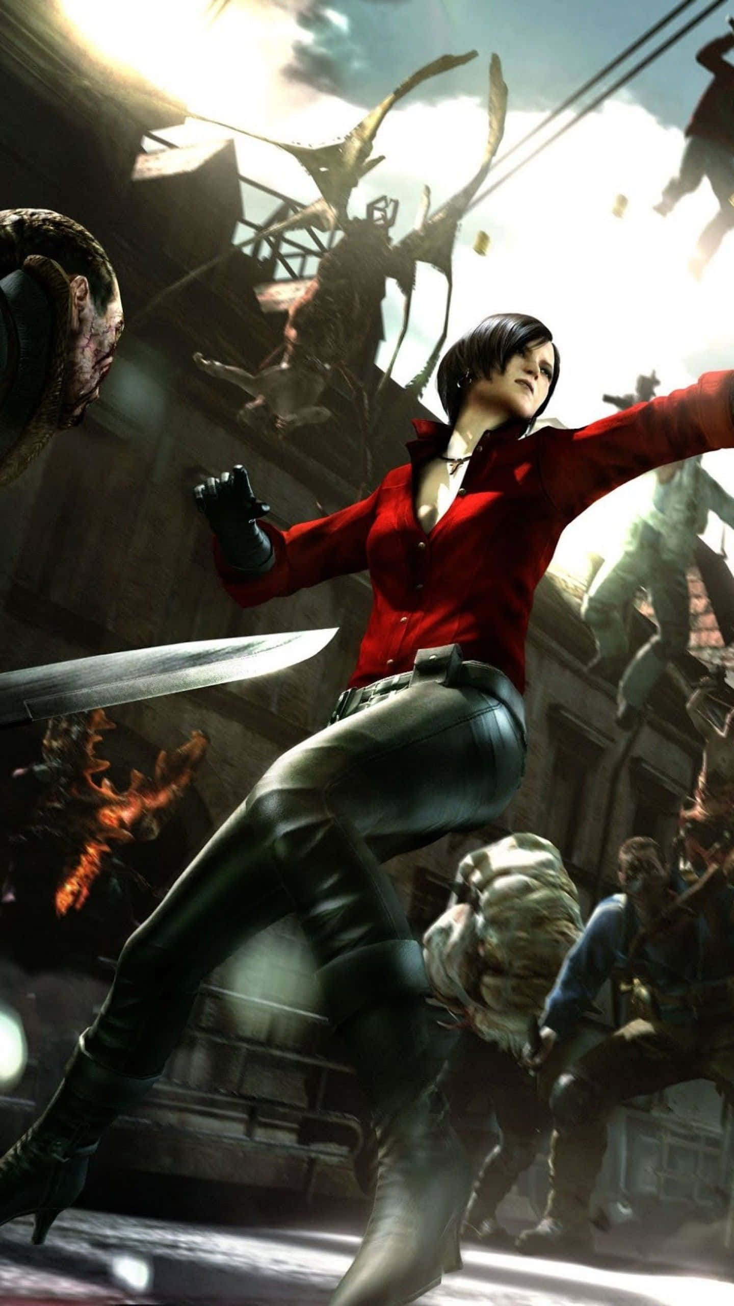 Resident Evil Outbreak File 2, red shirt, black pants, 2K Phone Wallpaper