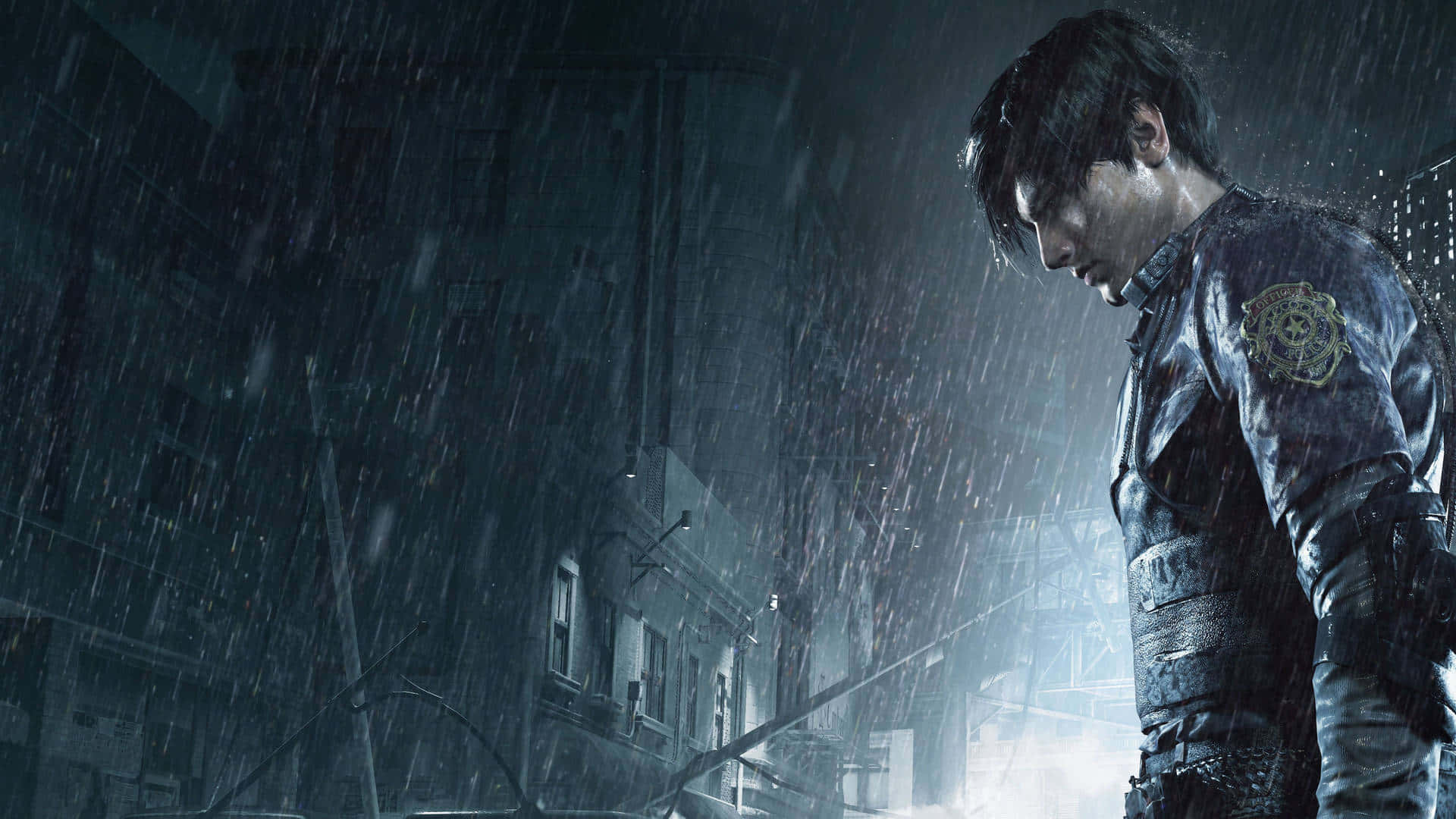 Resident Evil Outbreak File 2, rainy night, urban alleyway, Full HD Desktop Wallpaper