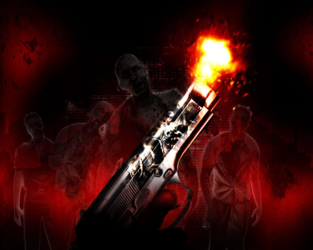 Resident Evil Outbreak, zombie, smoking pistol, HD Desktop Wallpaper