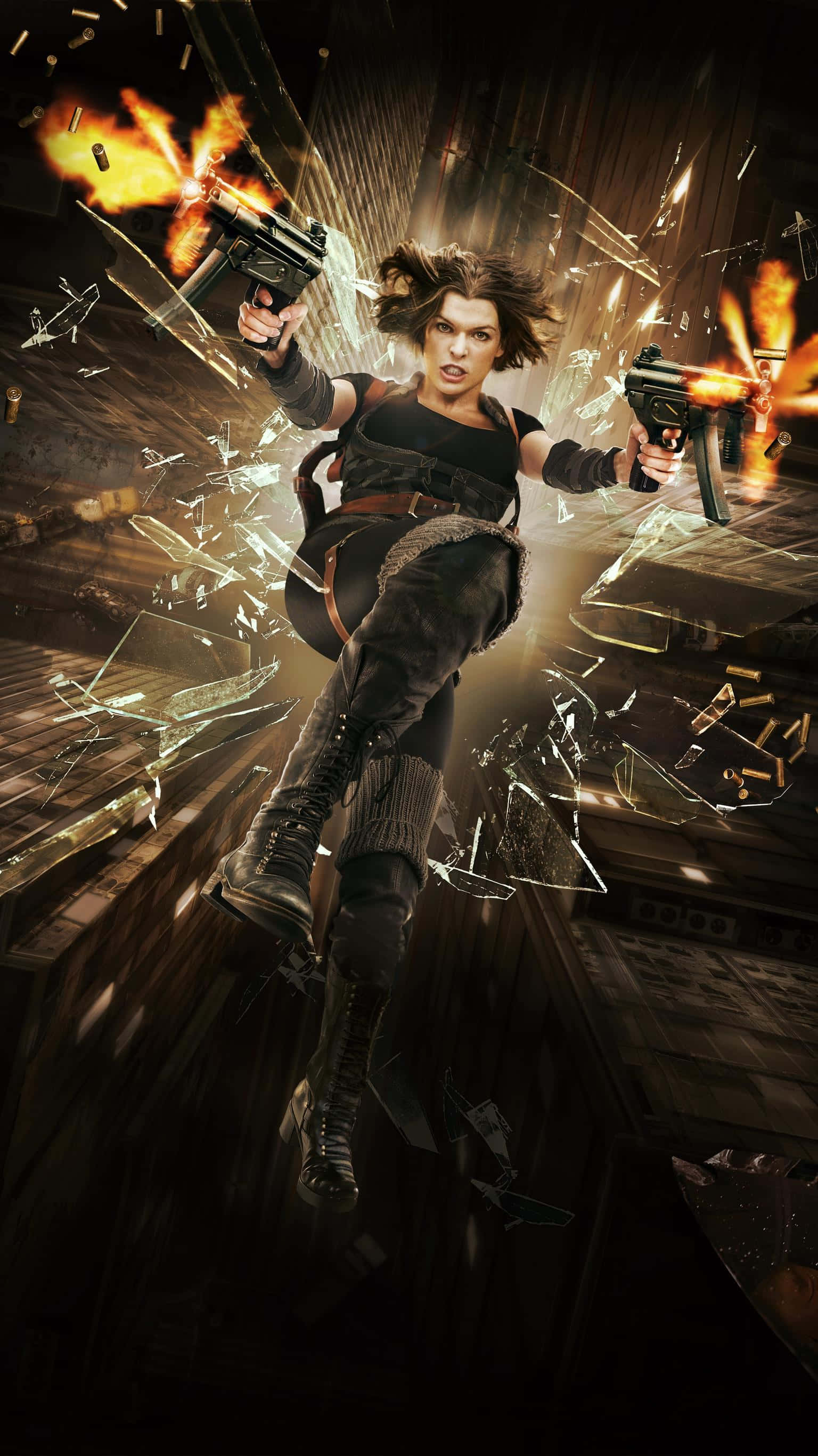 Resident Evil 2, tactical gear, dual pistols, 2K Phone Wallpaper