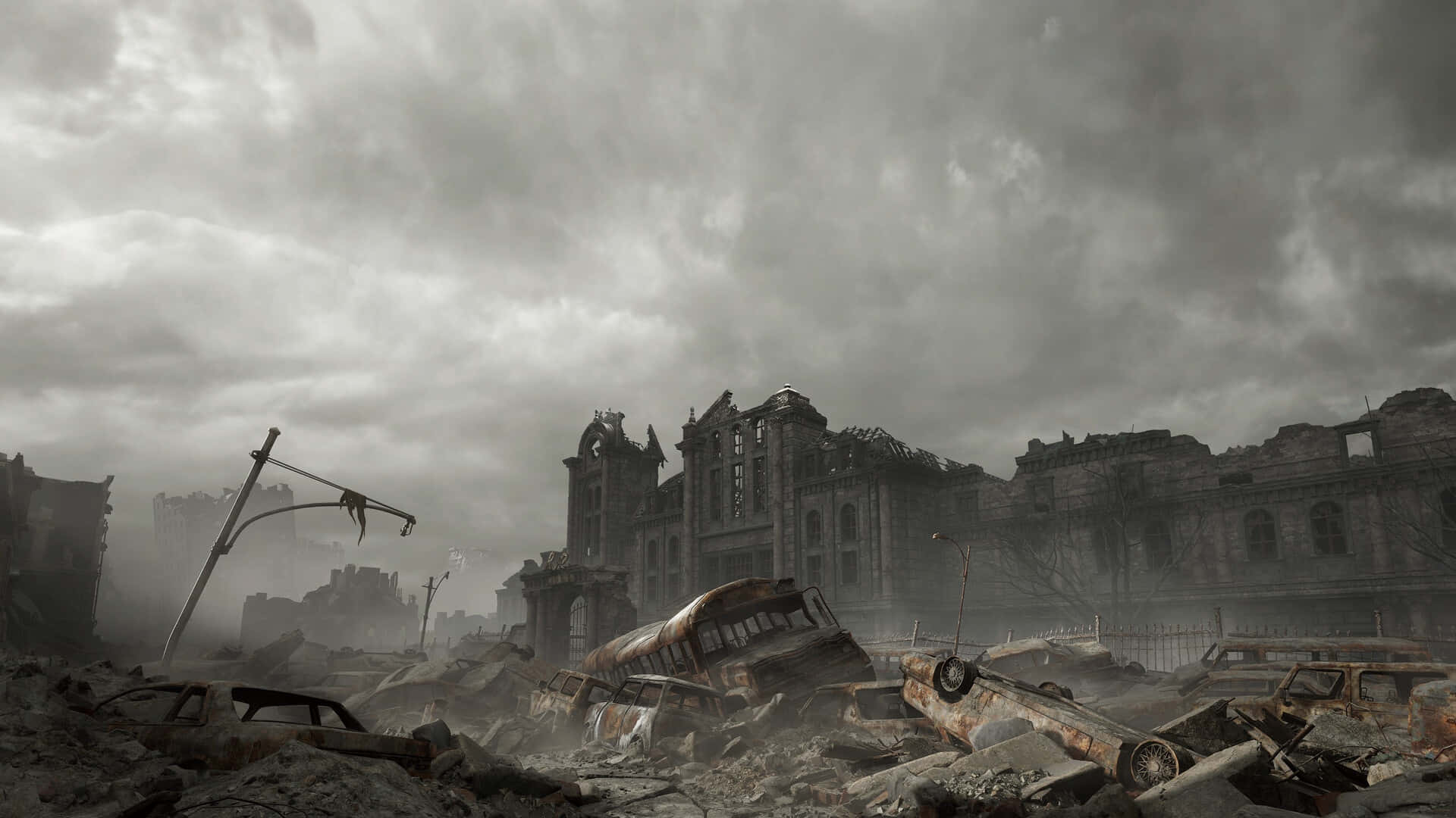 Resident Evil, post-apocalyptic cityscape, ruined buildings, Full HD Desktop Wallpaper