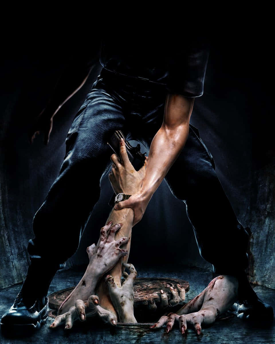 zombie hands, manhole, dark clothes, SD Phone Wallpaper