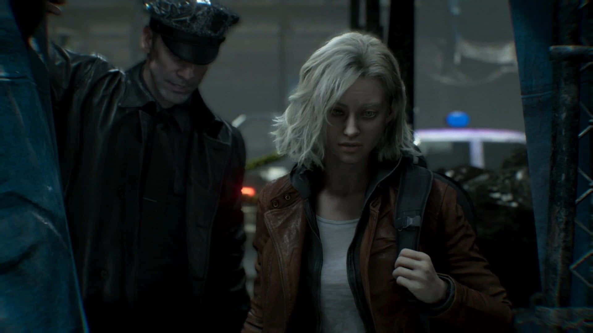 Resident Evil Requiem, blonde woman, brown leather jacket, Full HD Desktop Wallpaper