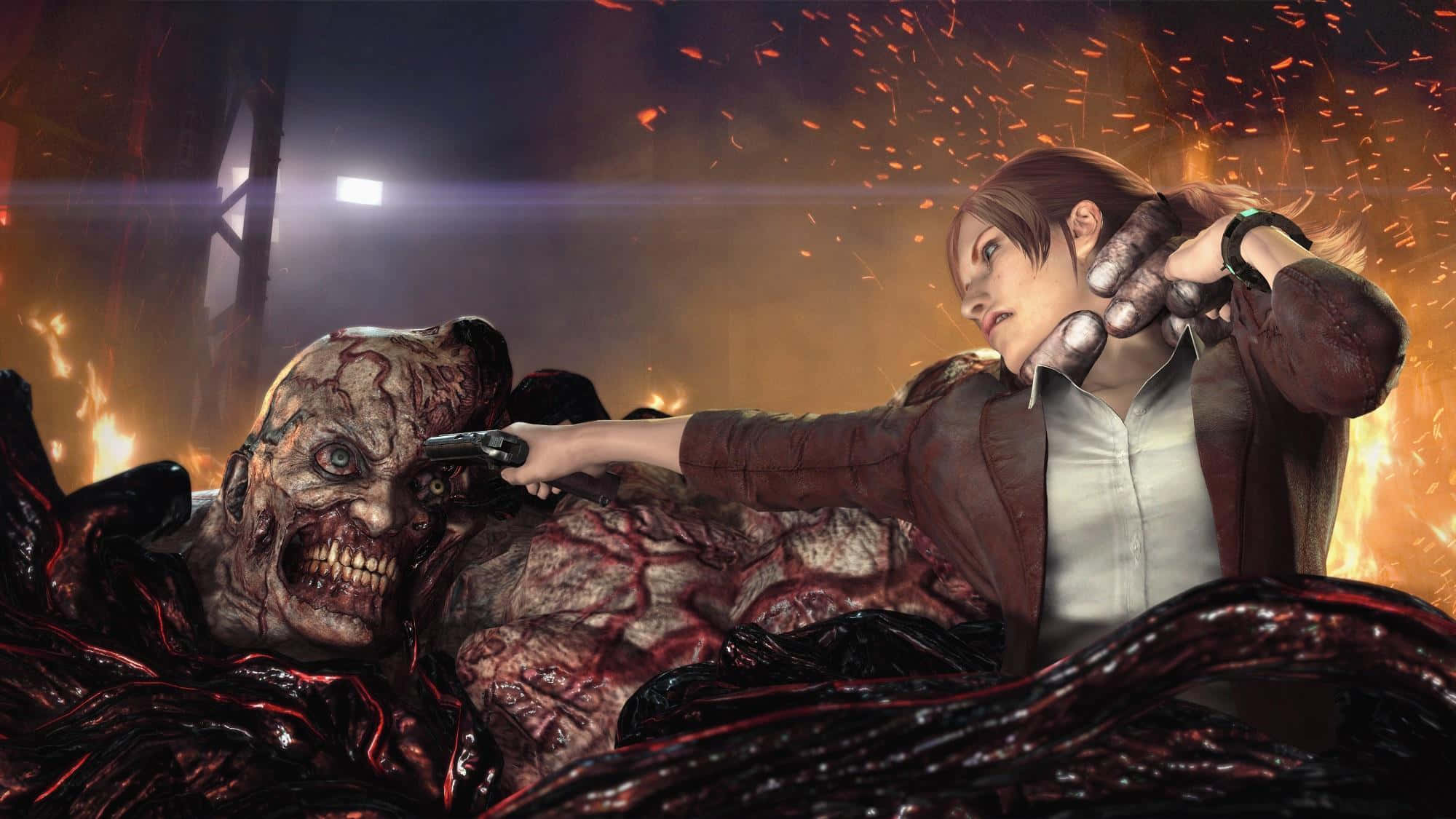 Resident Evil Revelations 2, woman, brown jacket, Full HD Desktop Wallpaper