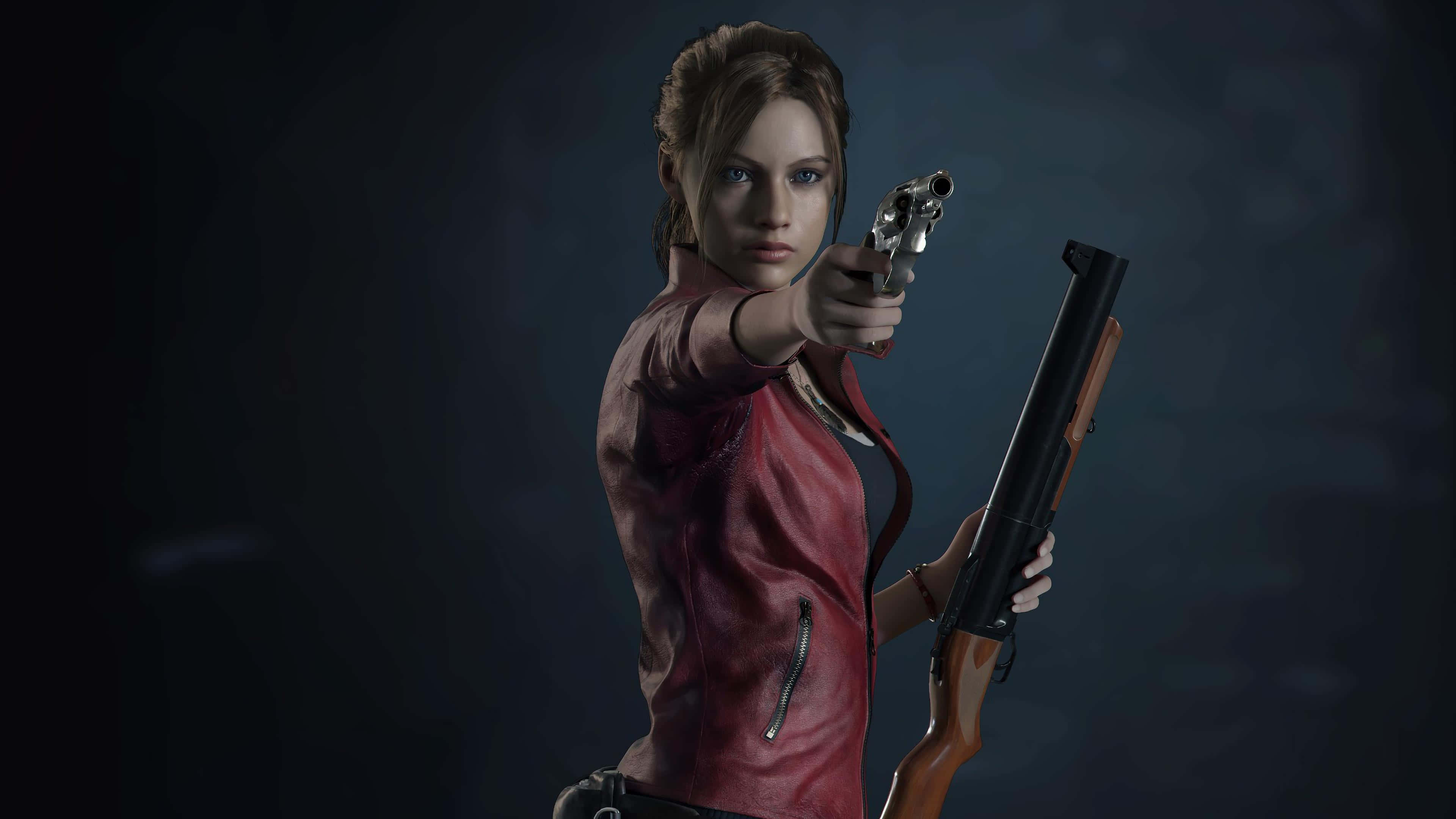 Resident Evil Revelations 2, red leather jacket, revolver, 4K Desktop Wallpaper