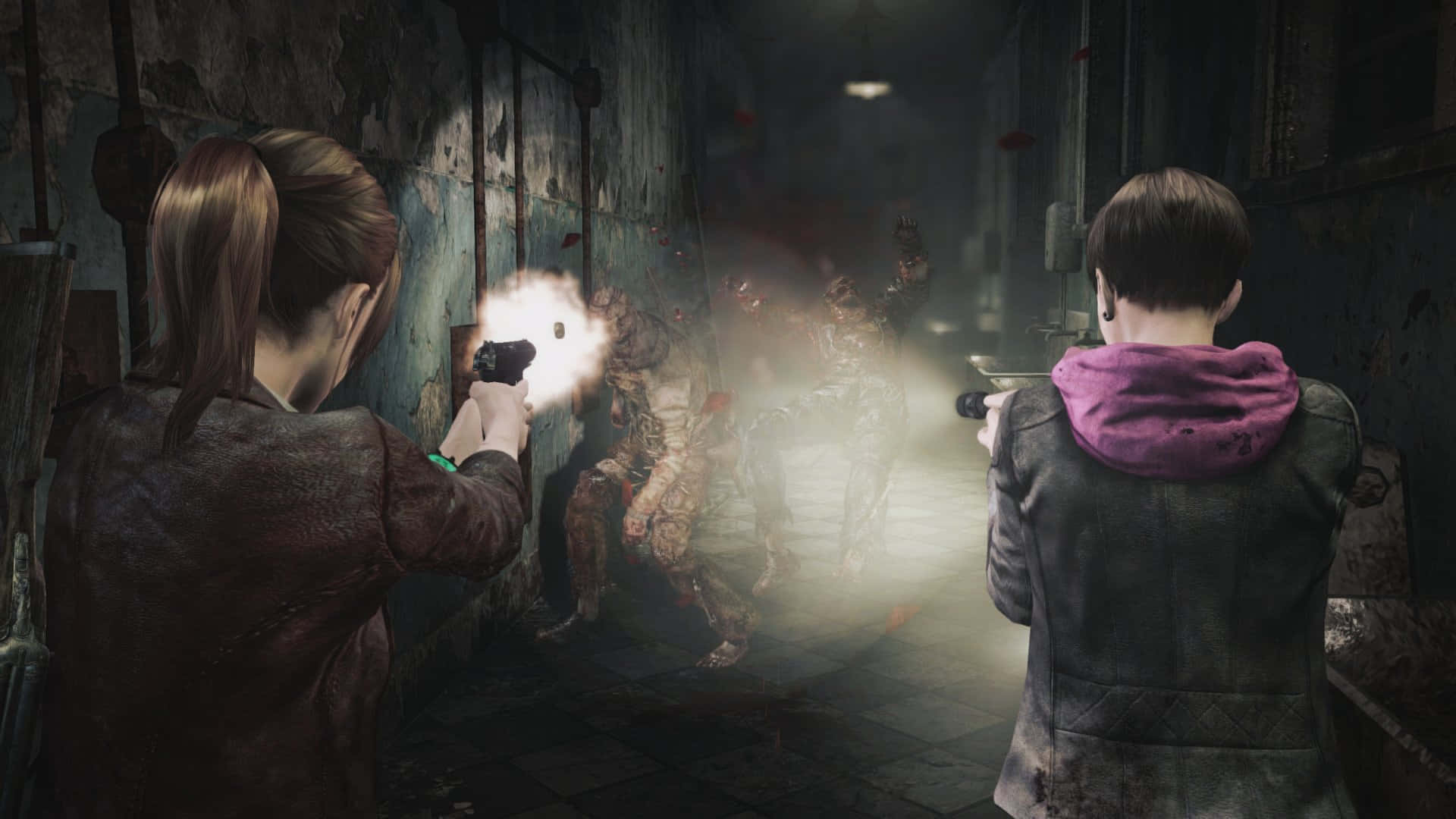 Resident Evil Revelations 2, zombies, dimly lit, Full HD Desktop Wallpaper