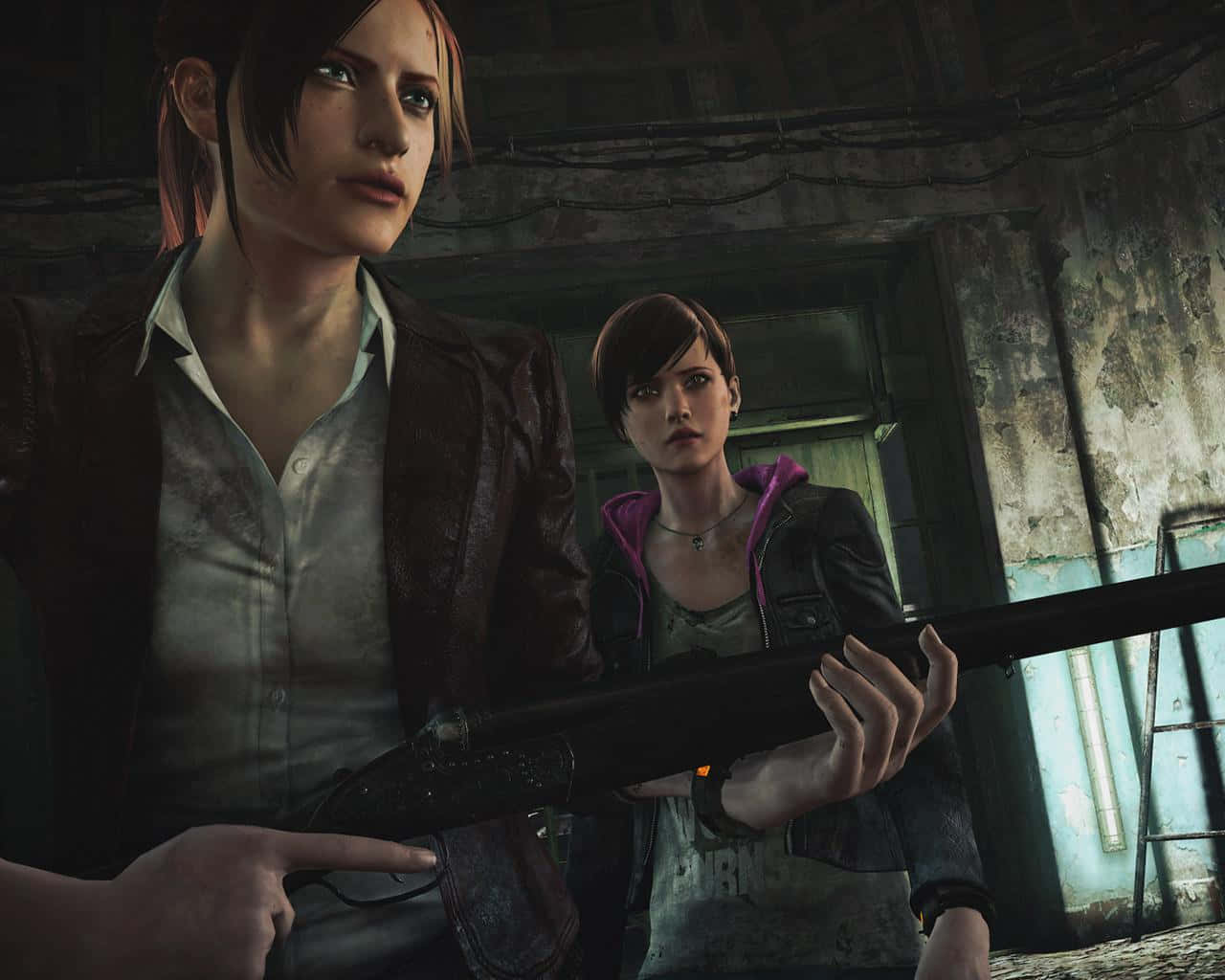 Resident Evil Revelations 2, two women, dilapidated building, HD Desktop Wallpaper