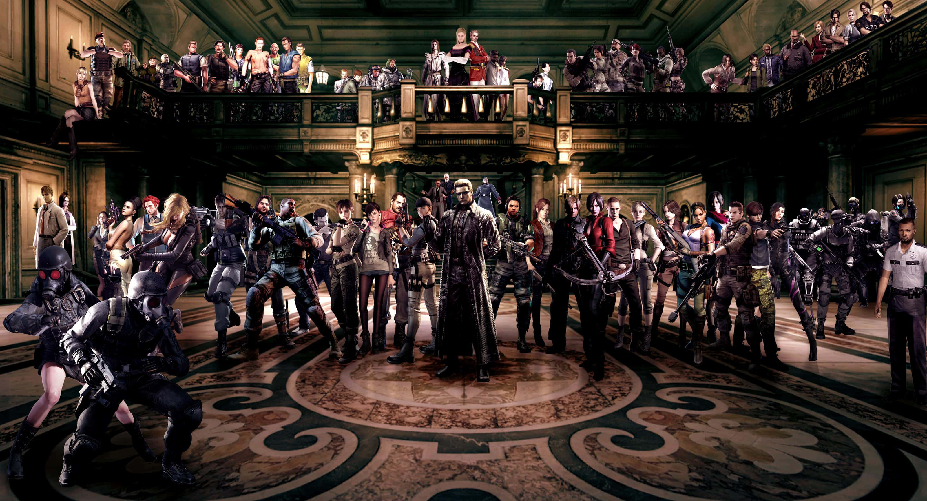Resident Evil, Resident Evil Characters, grand hall, 2K Desktop Wallpaper