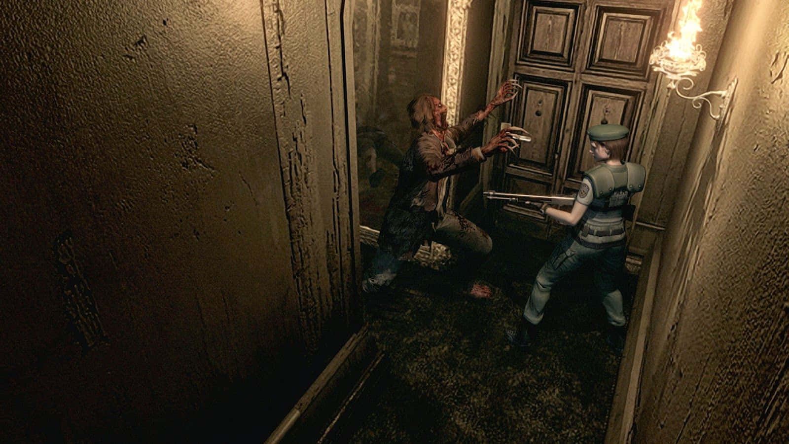 Resident Evil Spencer Mansion, zombie, tactical gear, HD Desktop Wallpaper