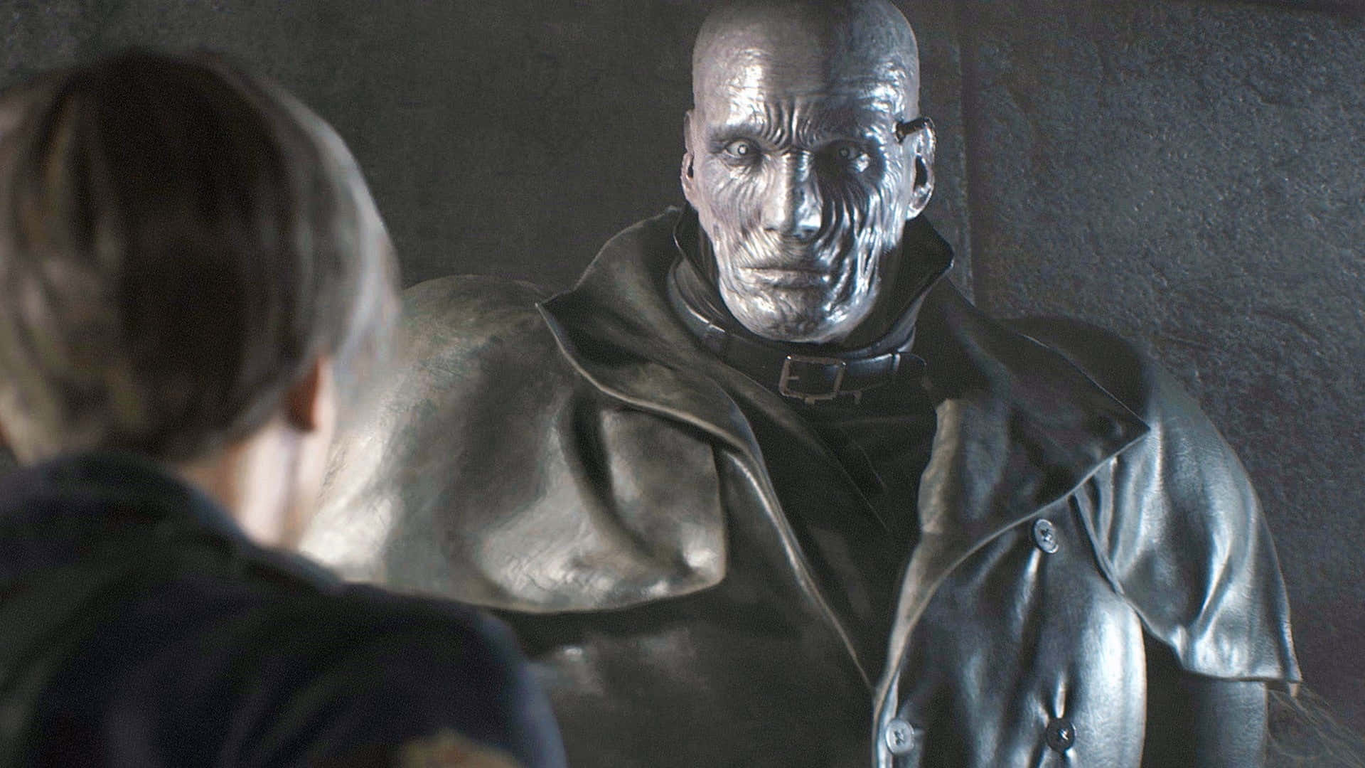 Resident Evil Tyrant, bald man, silvered skin, Full HD Desktop Wallpaper