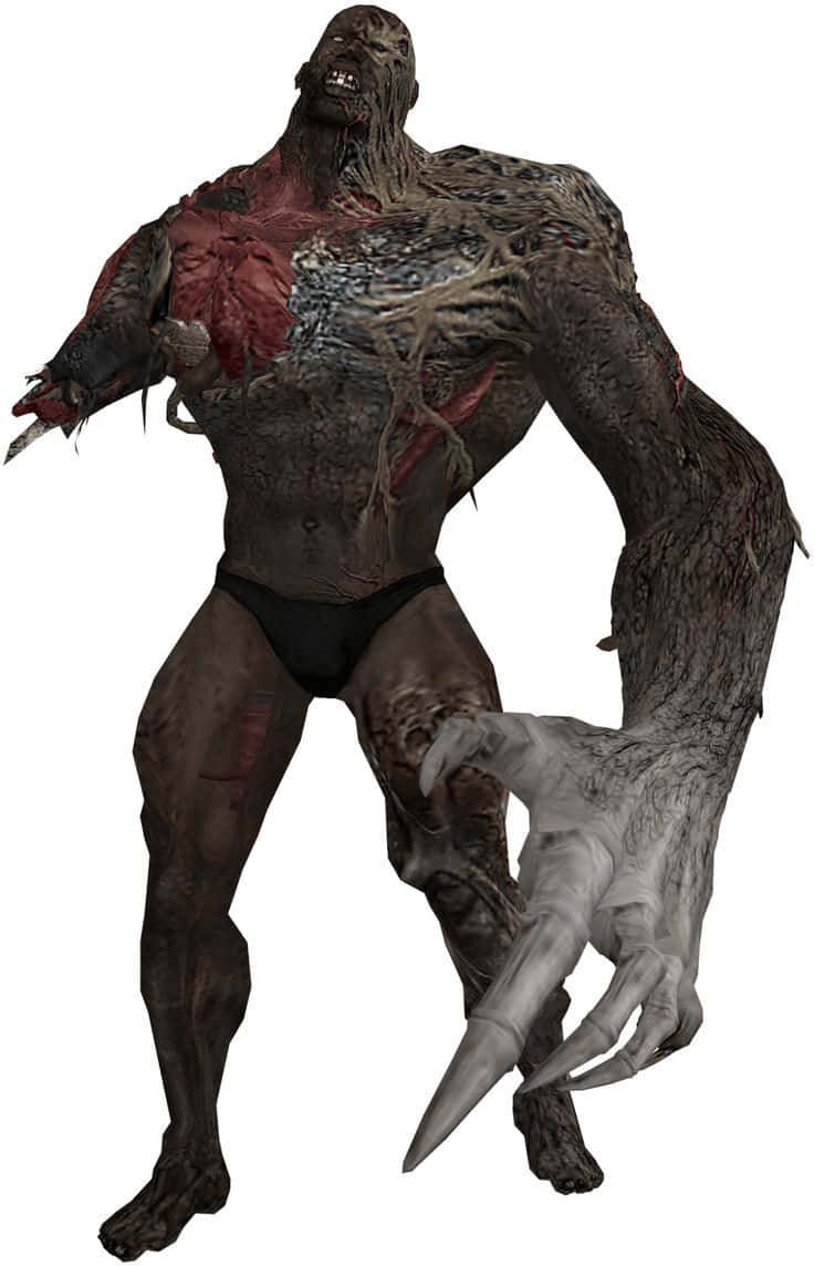 Resident Evil Tyrant, grotesque humanoid creature, exposed rotting flesh, SD Phone Wallpaper