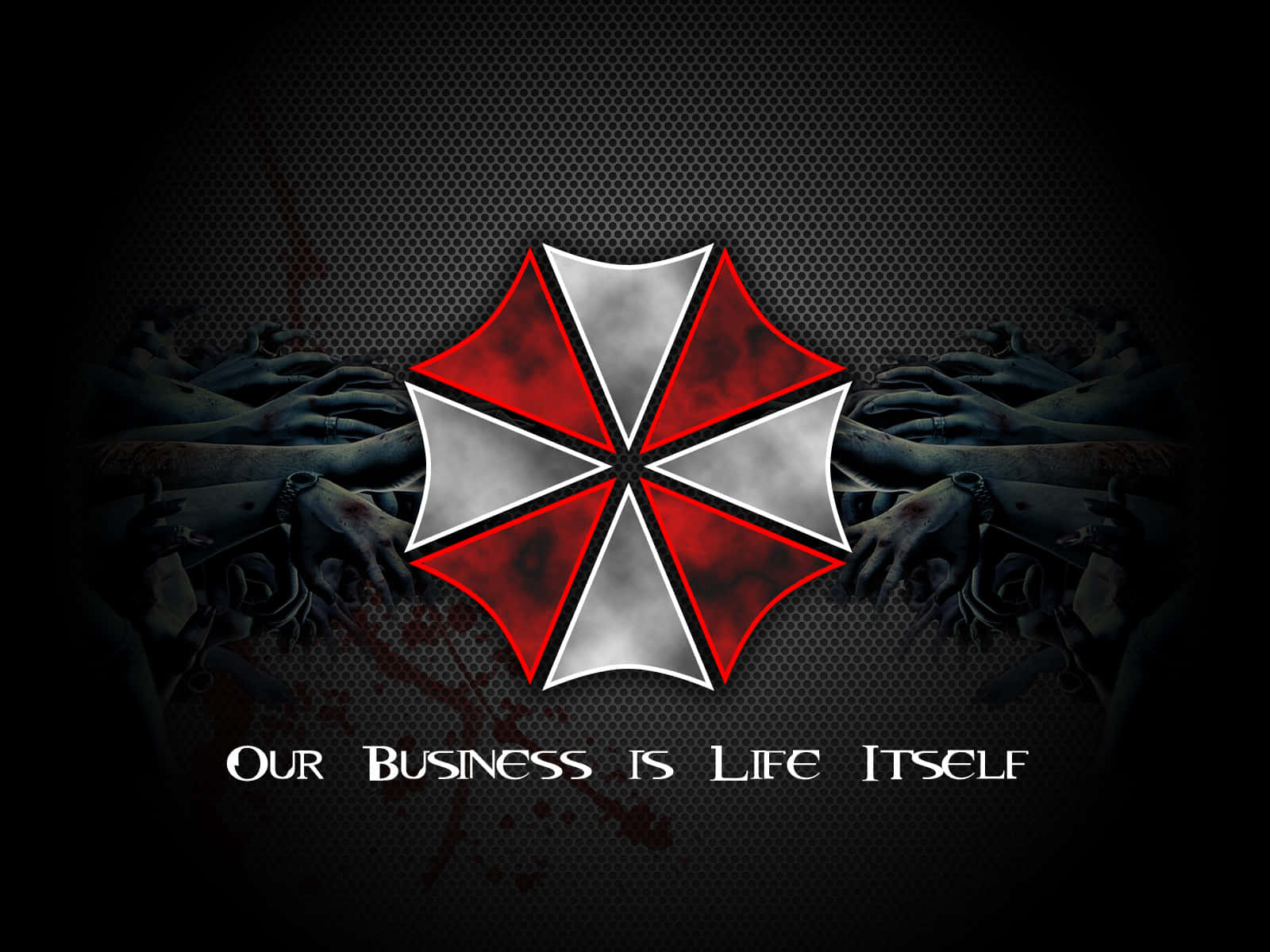 Umbrella Corporation, Resident Evil, red and silver umbrella logo, HD Desktop Wallpaper