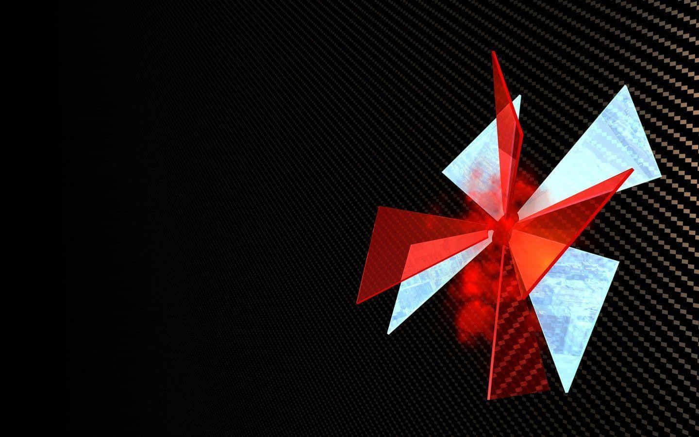 Umbrella Corporation, Resident Evil, glowing red and blue geometric starburst, HD Desktop Wallpaper