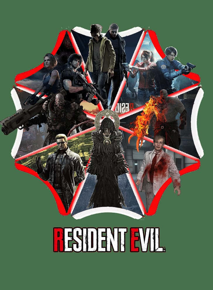 Resident Evil, Umbrella Corporation, red white and black starburst pattern, SD Phone Wallpaper