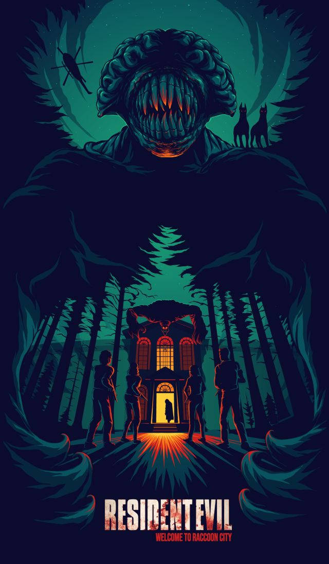 Resident Evil Welcome to Raccoon City, mutated zombie, forest clearing, SD Phone Wallpaper