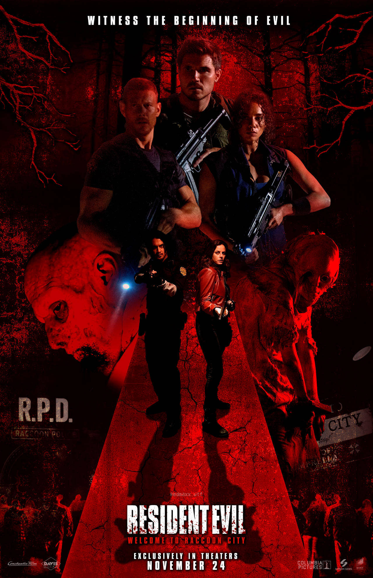 Resident Evil Welcome to Raccoon City, movie poster, blood-red forest, Full HD Phone Wallpaper