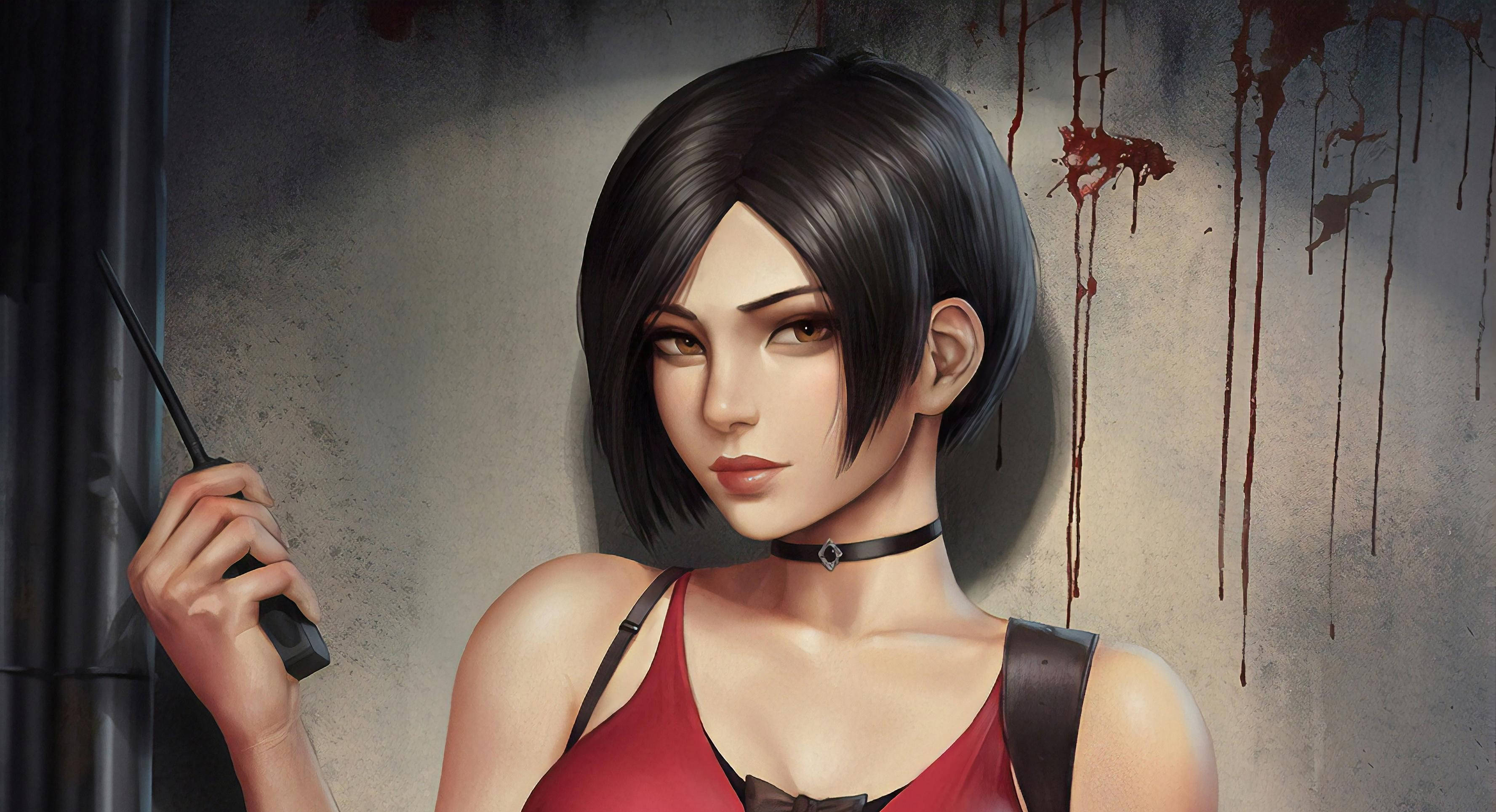 Resident Evil, anime woman, red top, 2K Desktop Wallpaper