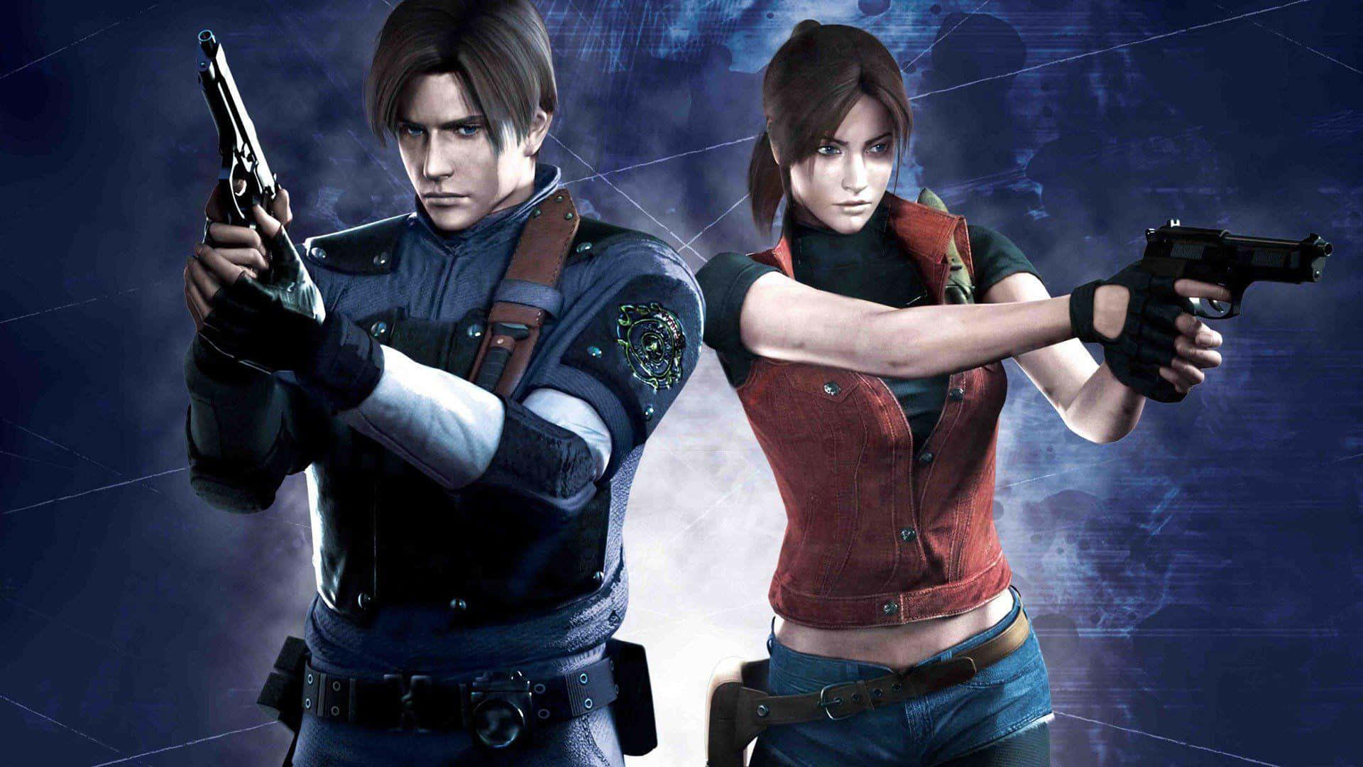 Resident Evil, pistols, video game characters, Full HD Desktop Wallpaper