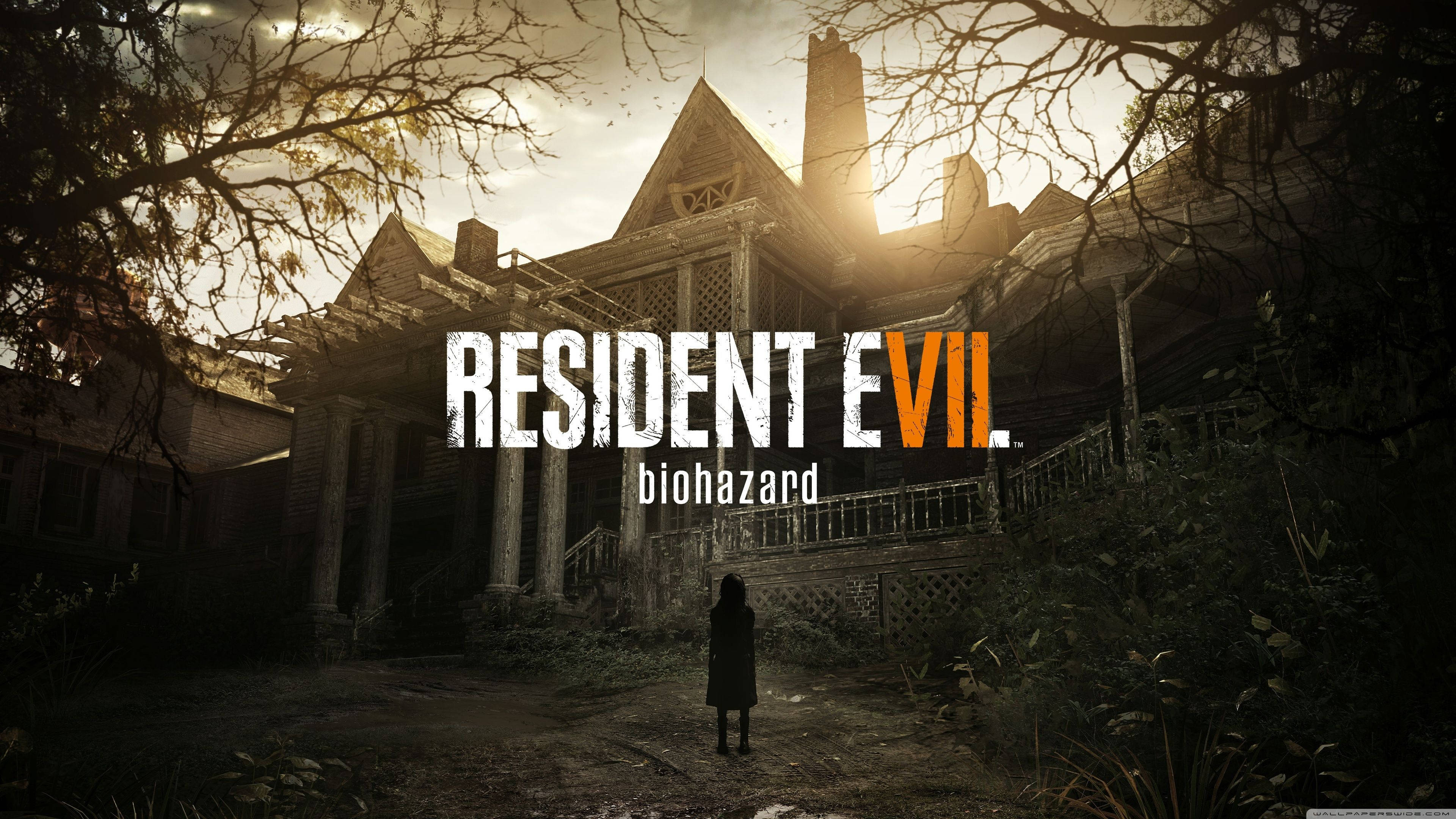 Resident Evil, mansion, sunset, 4K Desktop Wallpaper