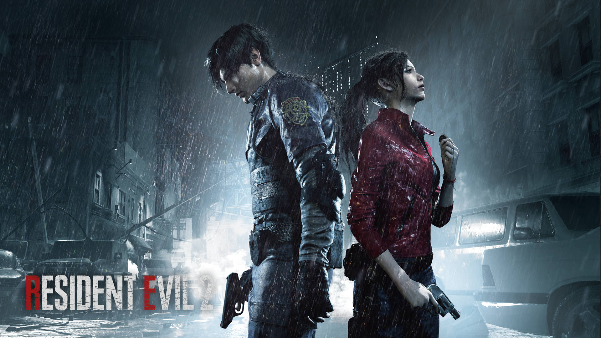 Resident Evil, urban street, rain-soaked, Full HD Desktop Wallpaper