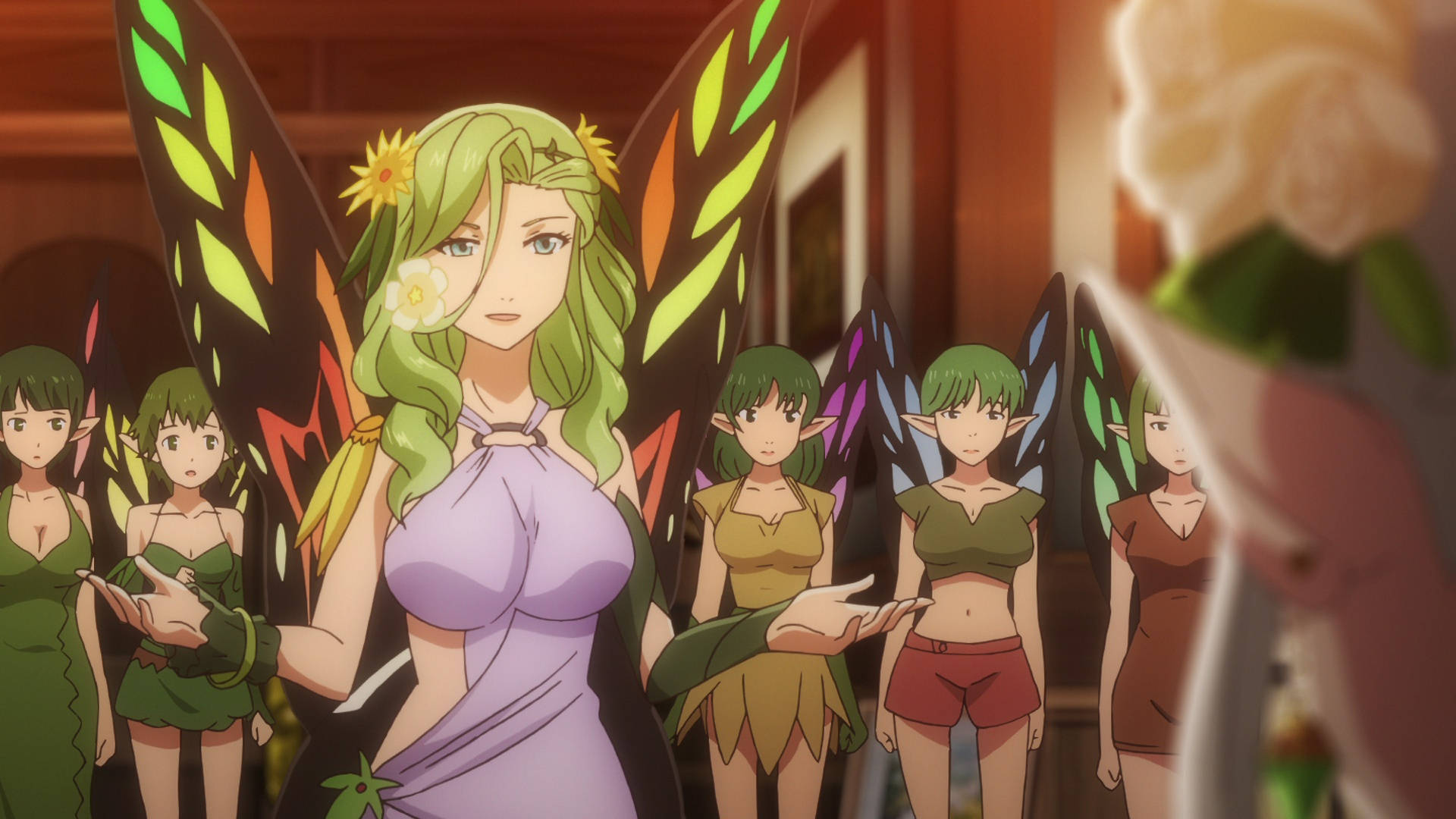Restaurant to another world, fairies, green wings, Full HD Desktop Wallpaper