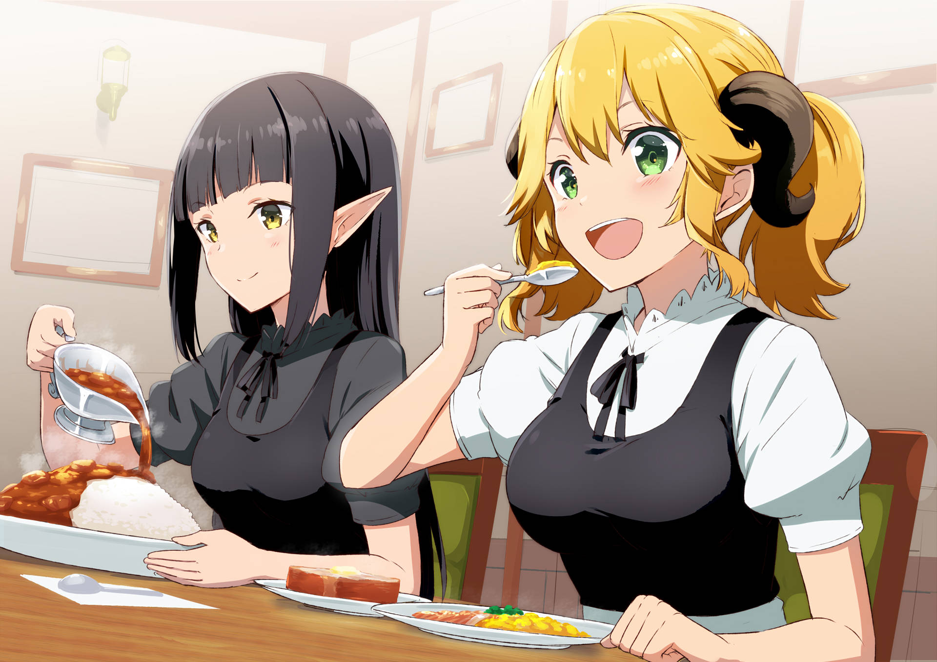 2021 Restaurant To Another World, anime girls, elf ears, Full HD Desktop Wallpaper