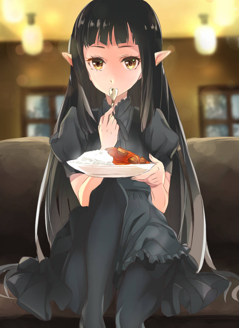 Restaurant to Another World, anime girl, black hair, SD Phone Wallpaper