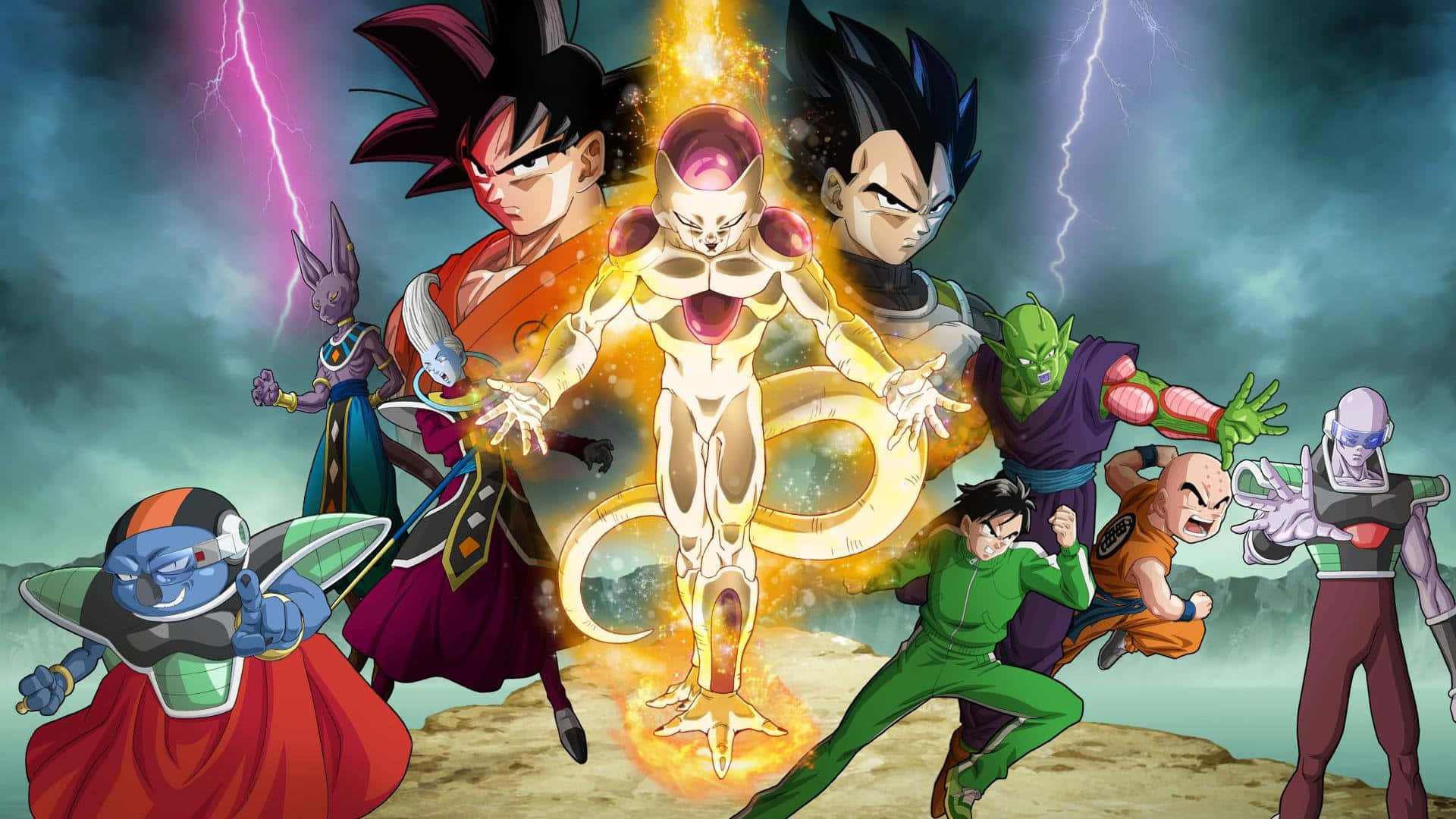 Resurrection F, anime series, glowing golden humanoid figure, Full HD Desktop Wallpaper