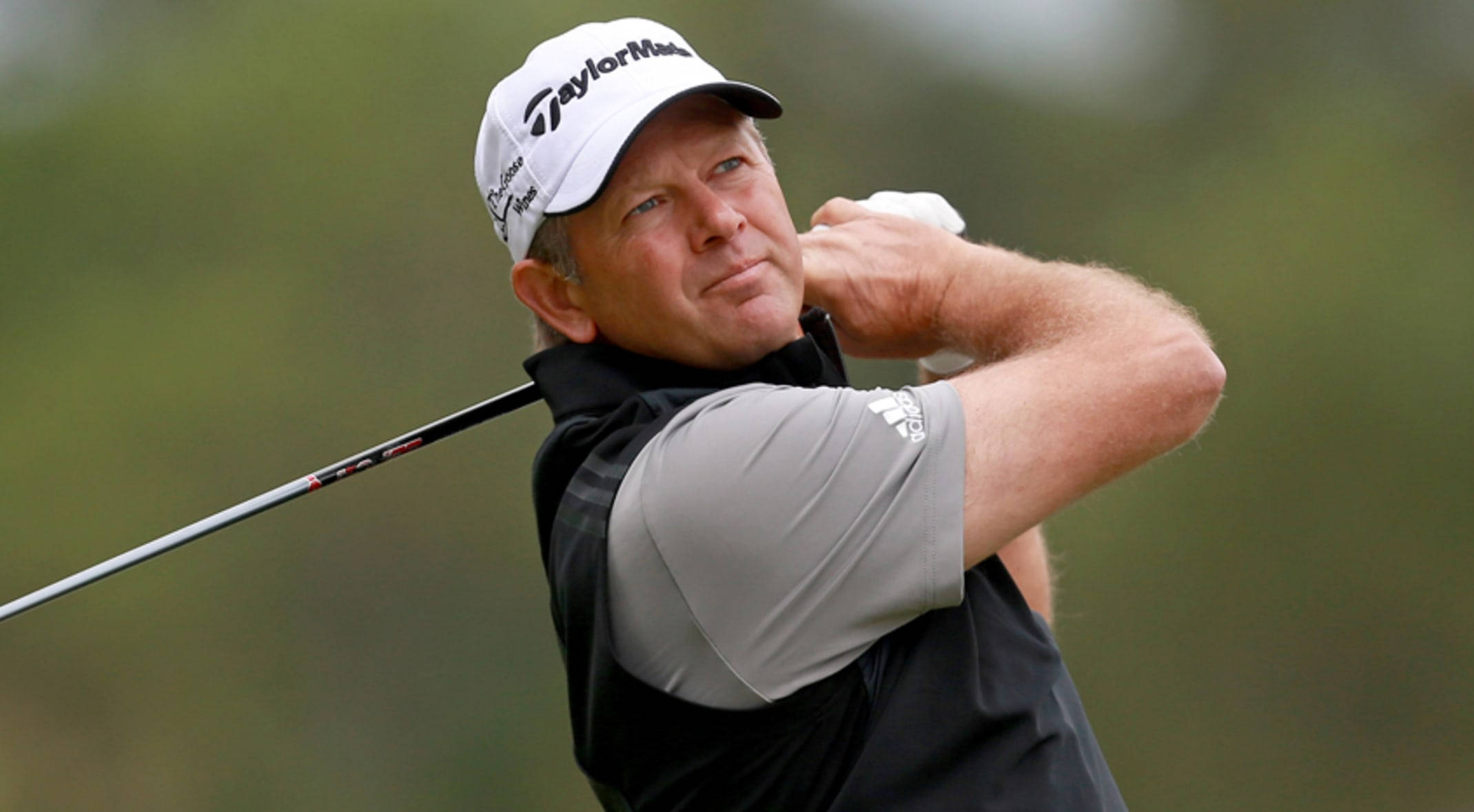 Retief Goosen, gray shirt, white TaylorMade cap, Full HD Desktop Wallpaper
