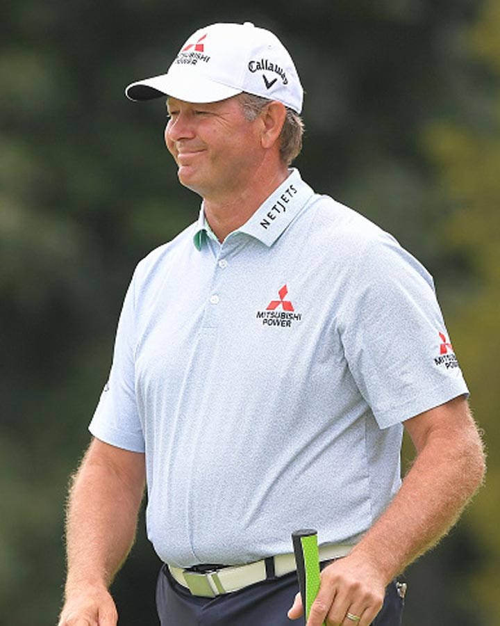 Retief Goosen, light blue polo, white cap, SD Phone Wallpaper
