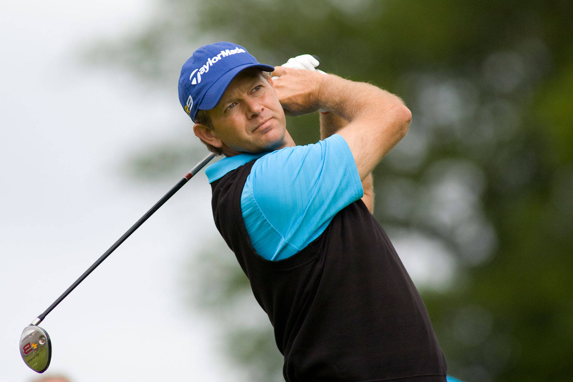 Retief Goosen, blue cap, black shirt, Full HD Desktop Wallpaper