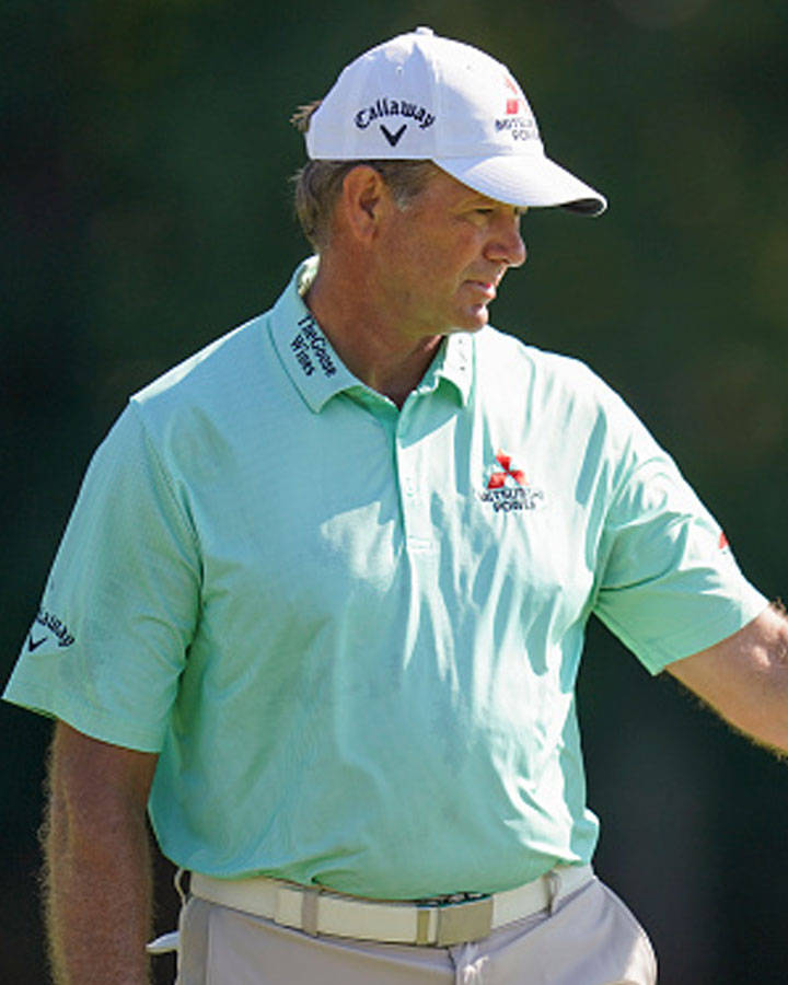 Retief Goosen, light green polo, white cap, SD Phone Wallpaper