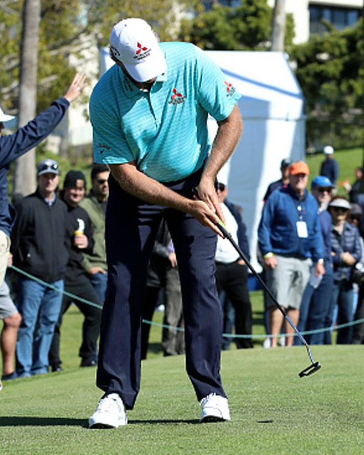 Retief Goosen, putter club, teal shirt, SD Phone Wallpaper