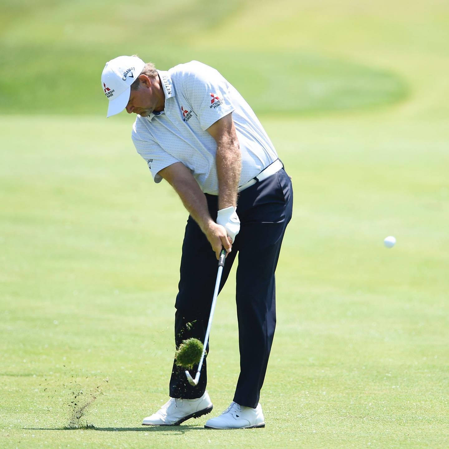 Retief Goosen, white cap, white shirt, HD Desktop Wallpaper