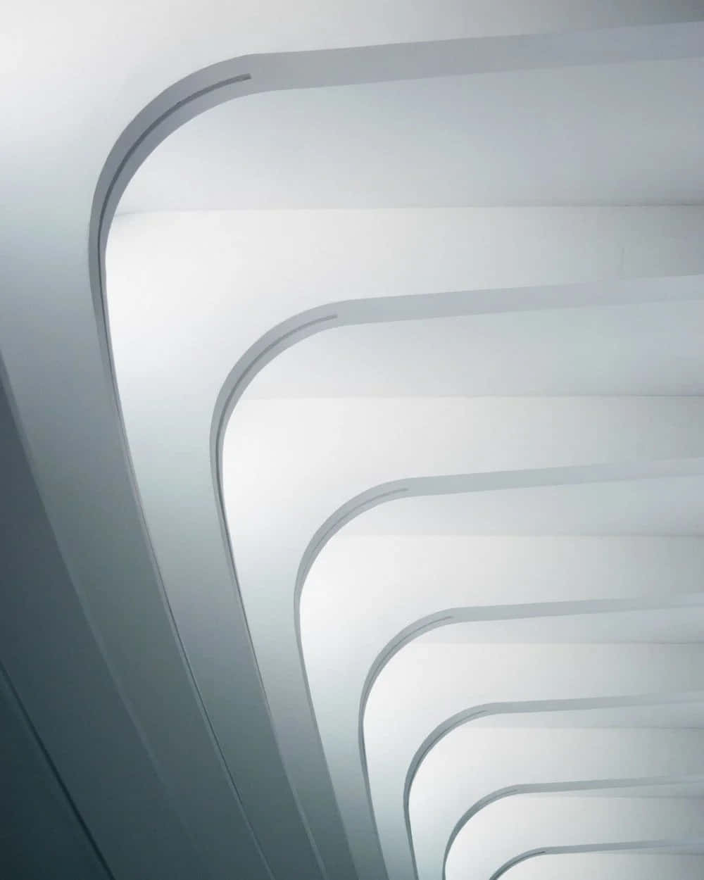 Retina Display, minimalist architectural staircase, smooth curved steps, SD Phone Wallpaper
