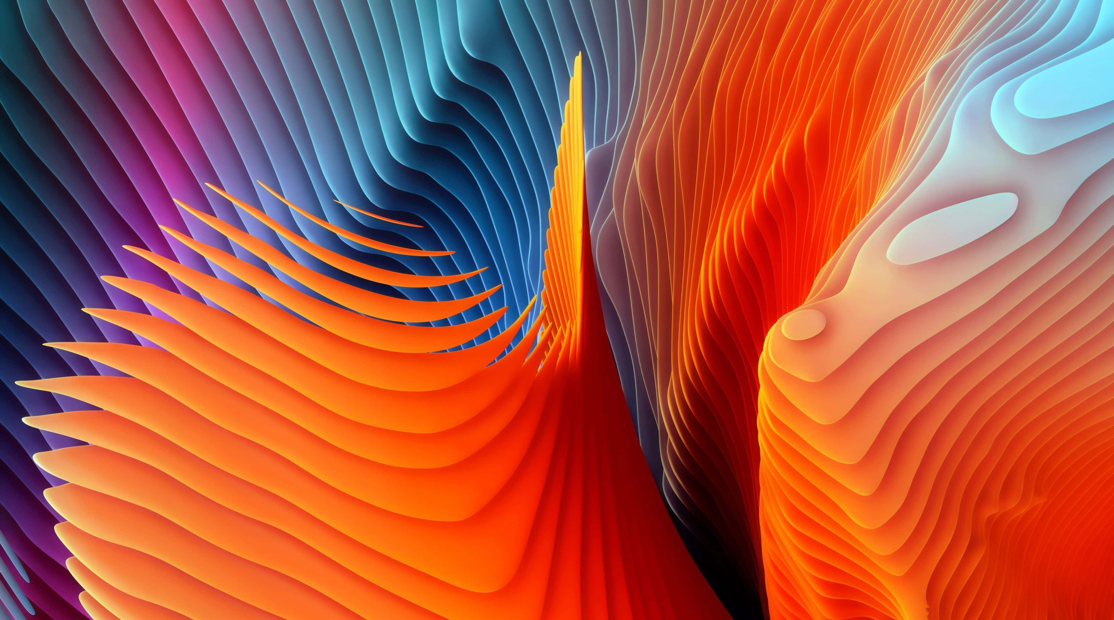 4K Retina Display, vibrant abstract waves, deep blue, 4K Desktop Wallpaper