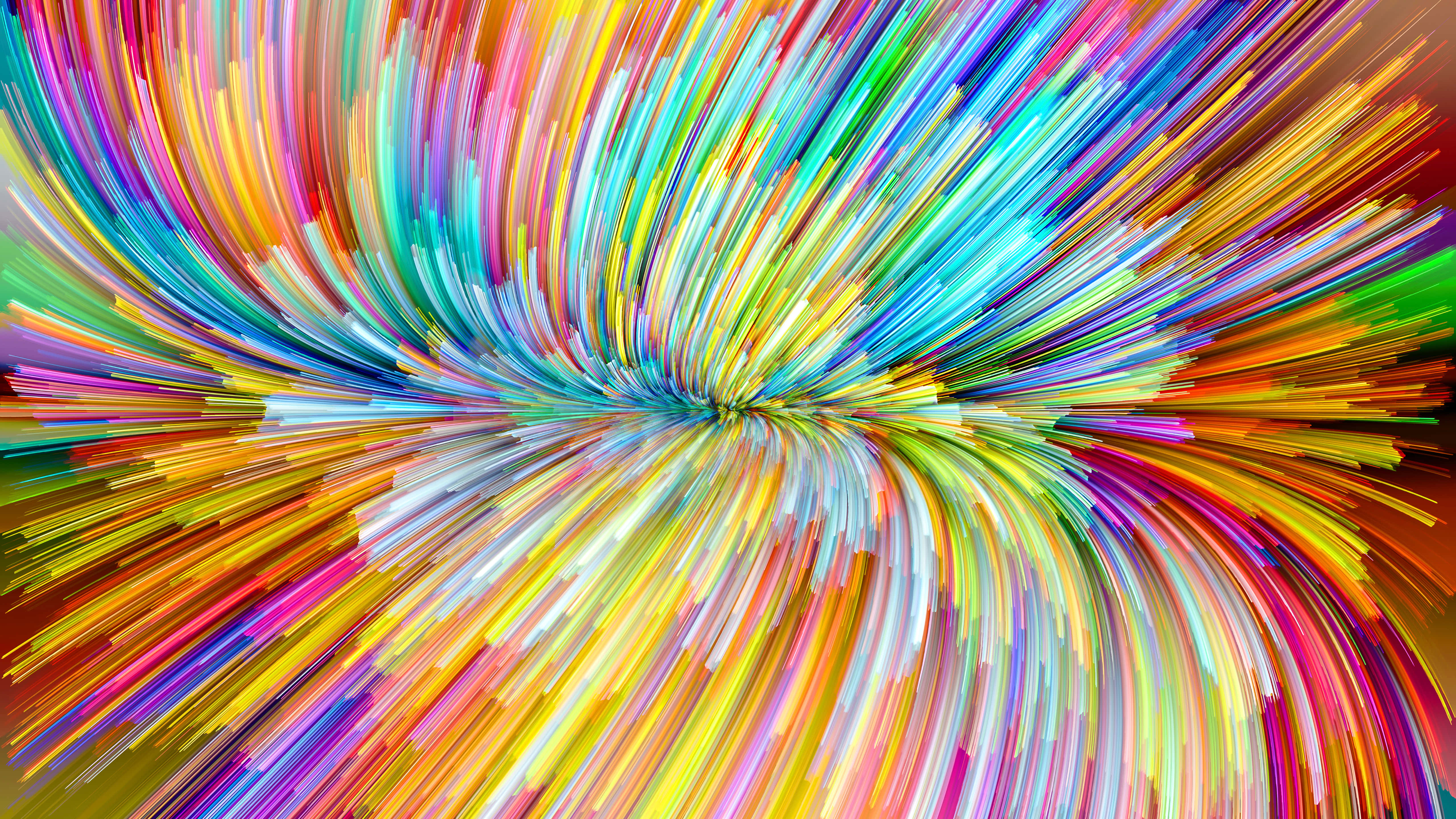4K Retina Display, vibrant multicolored streaks, central point, 5K Desktop Wallpaper
