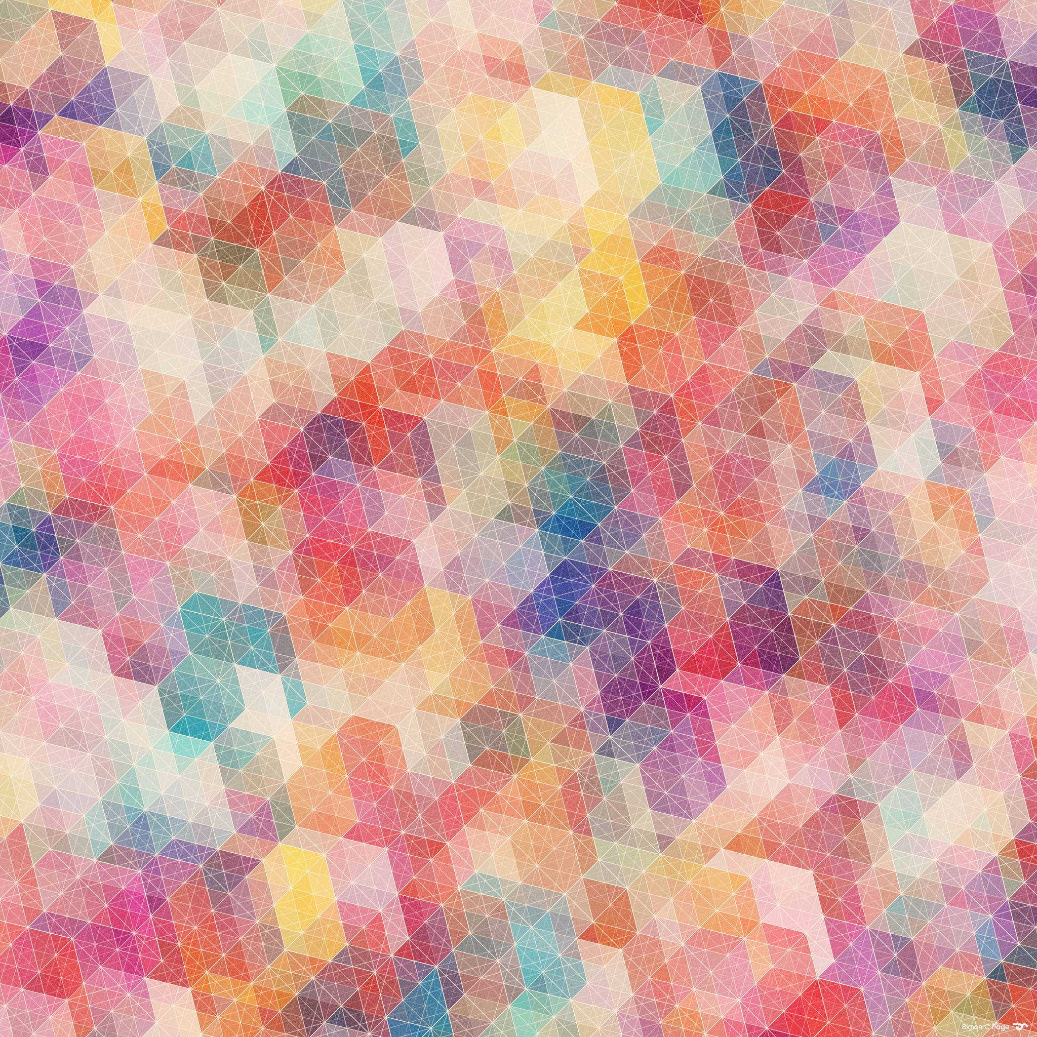 Retina Display, iPad, colorful geometric, Full HD Desktop Wallpaper