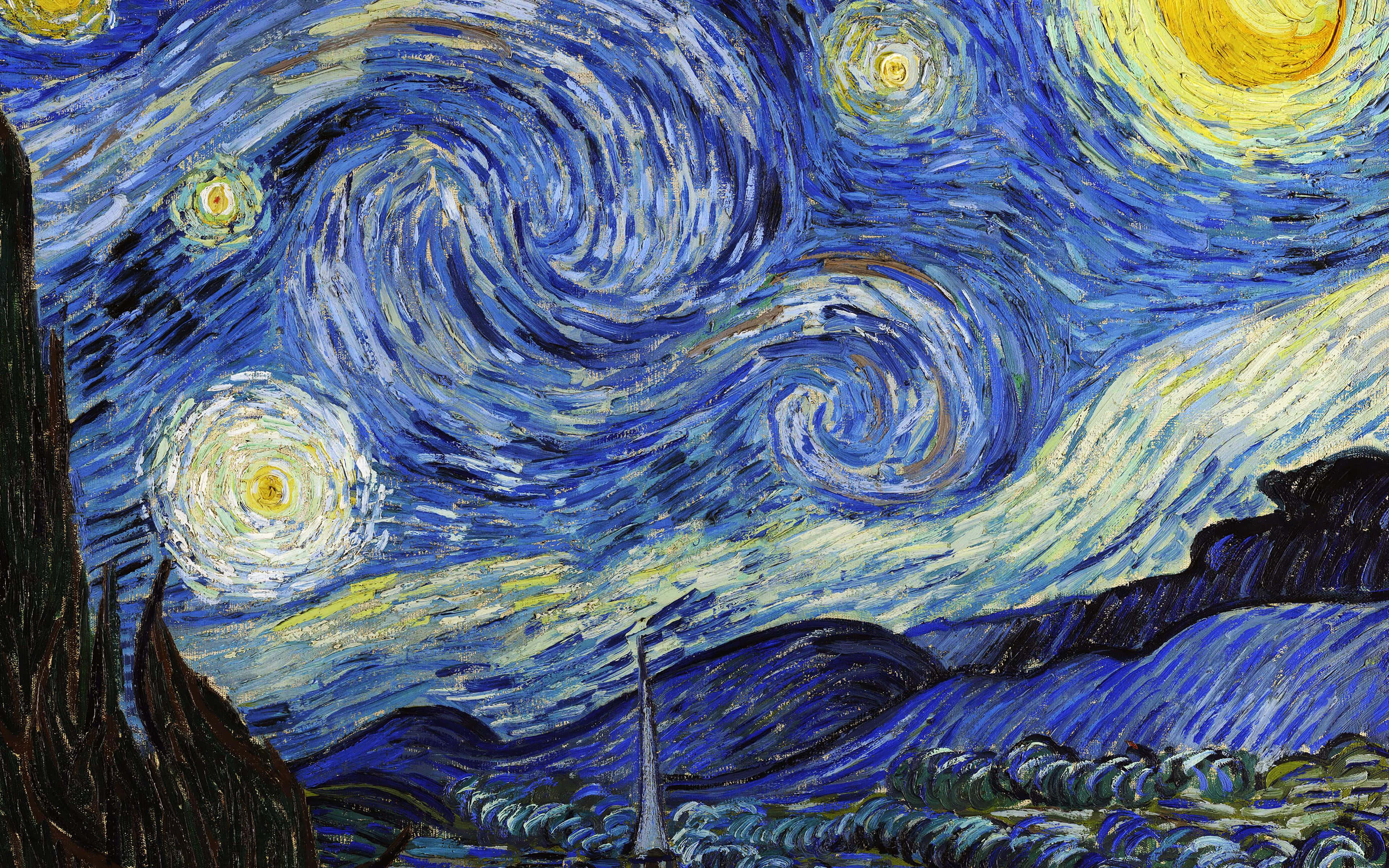 4K Retina Display, night sky, glowing stars, 4K Desktop Wallpaper