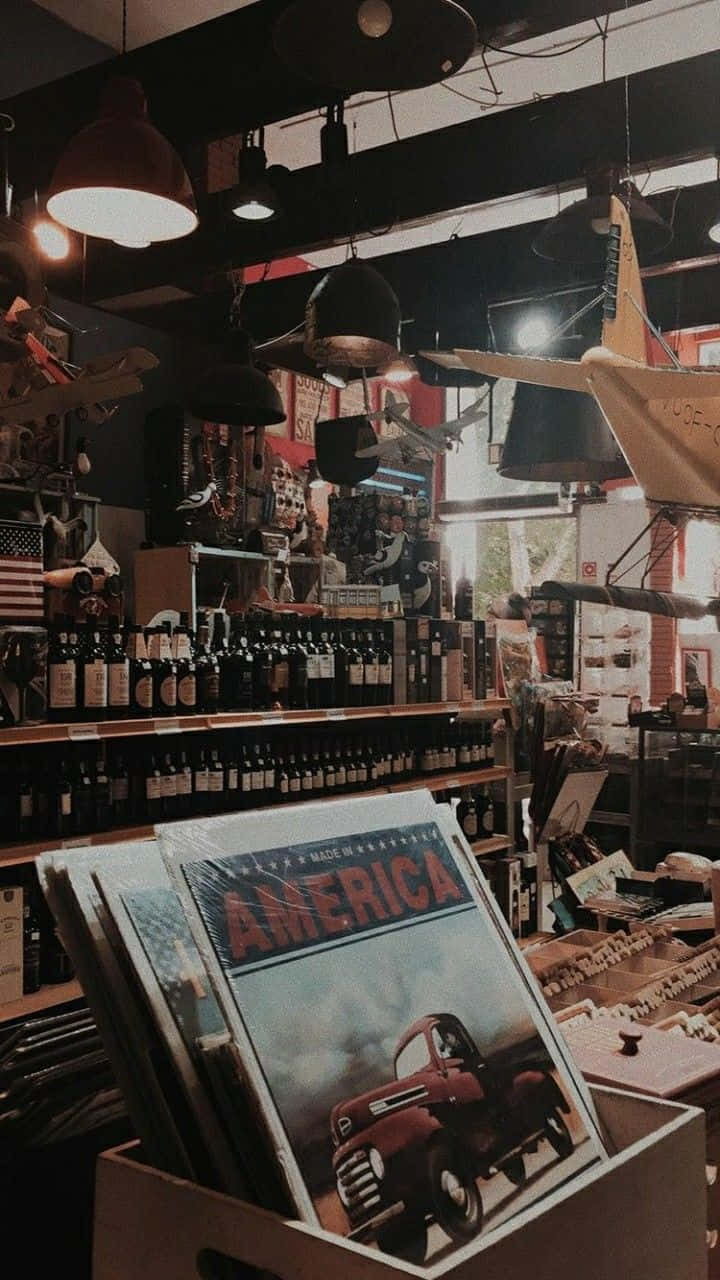 vintage shop, wine bottles, Americana decor, HD Phone Wallpaper