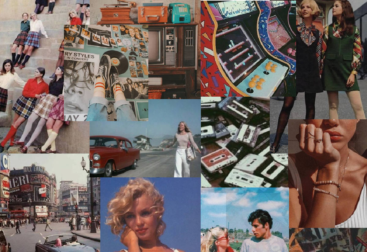 vintage cars, fashion cassette tapes, 1960s, SD Desktop Wallpaper