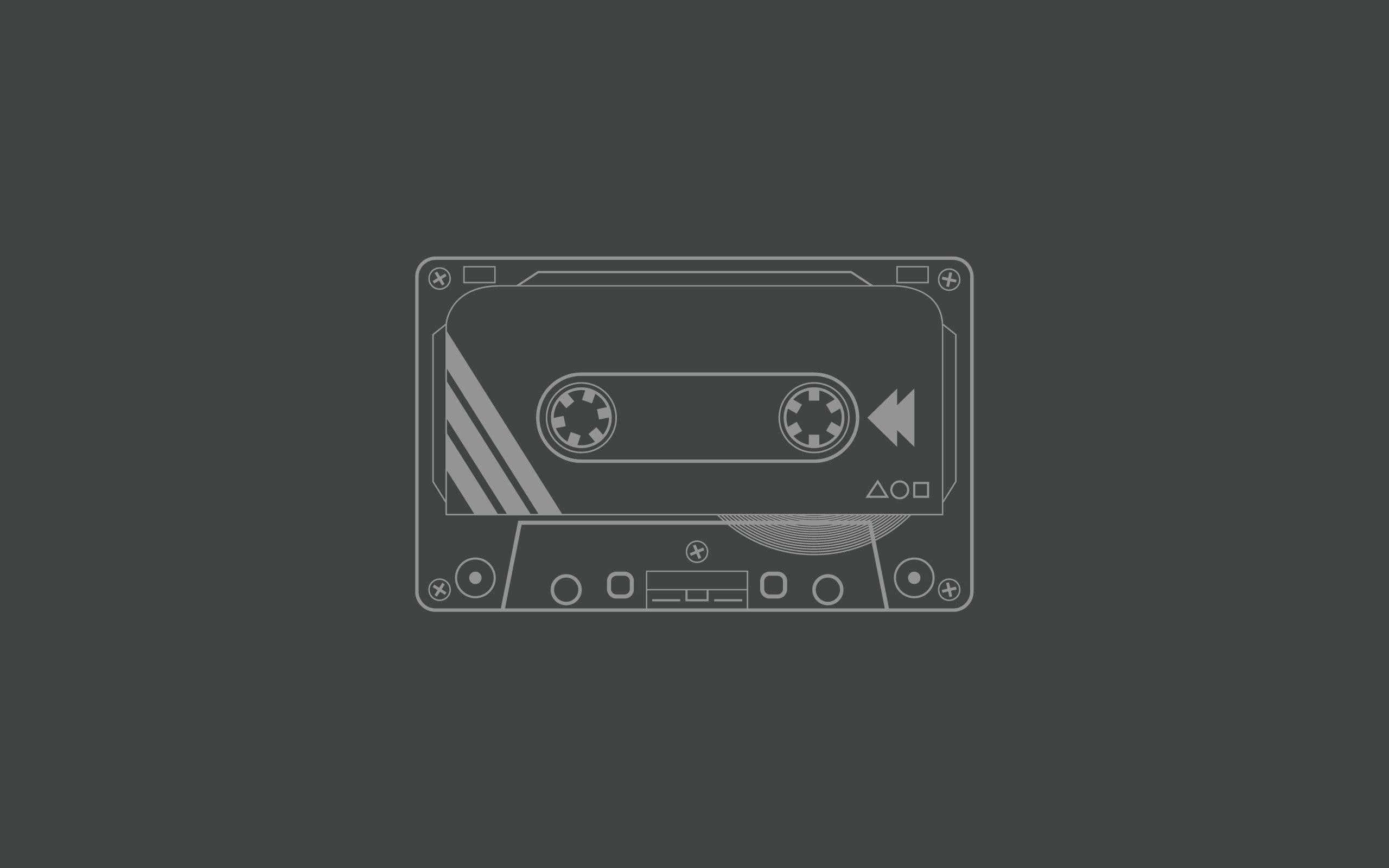 90s aesthetic, minimalist, cassette tape, 2K Desktop Wallpaper