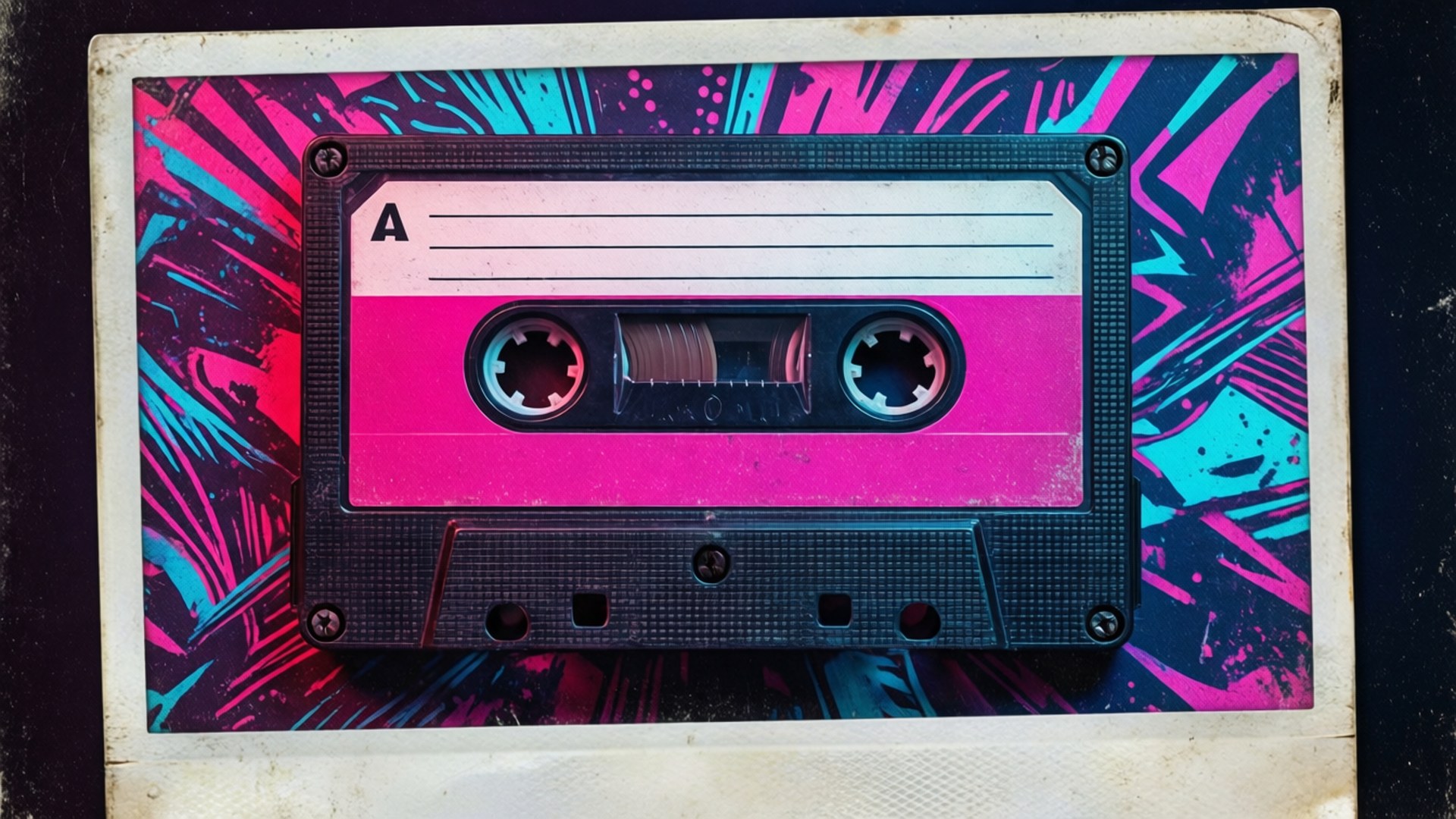 cassette tape, pink and white label, neon pink, Full HD Desktop Wallpaper