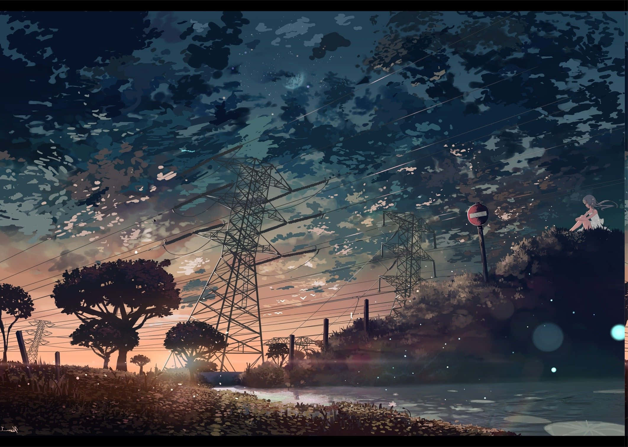 dusk, river, starry sky, Full HD Desktop Wallpaper