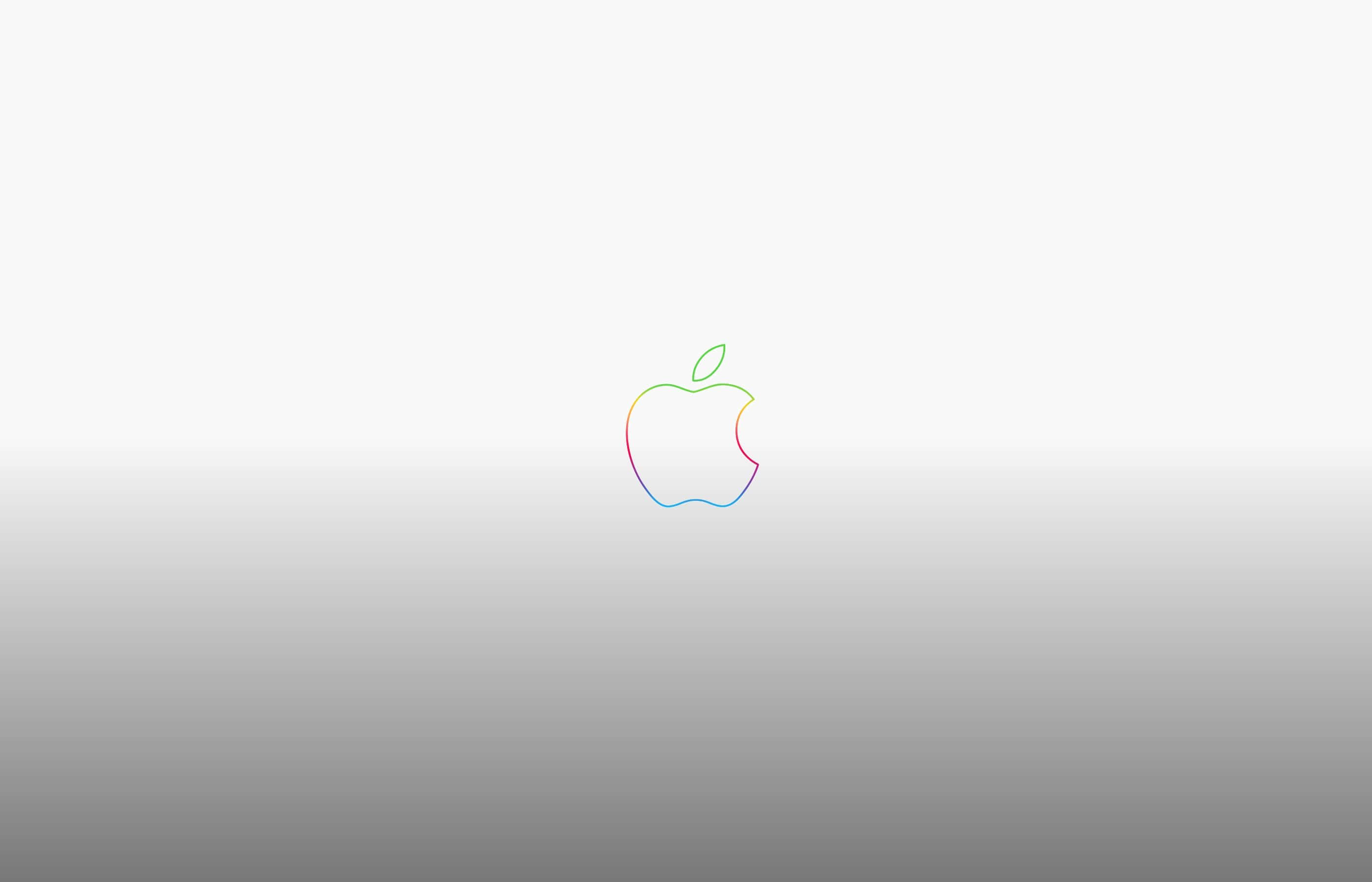 retro apple logo, apple logo, rainbow-outlined, 2K Desktop Wallpaper