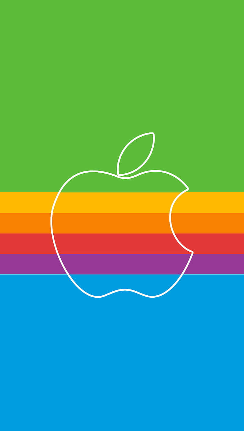 Retro Apple Logo, white outline, apple logo, HD Phone Wallpaper