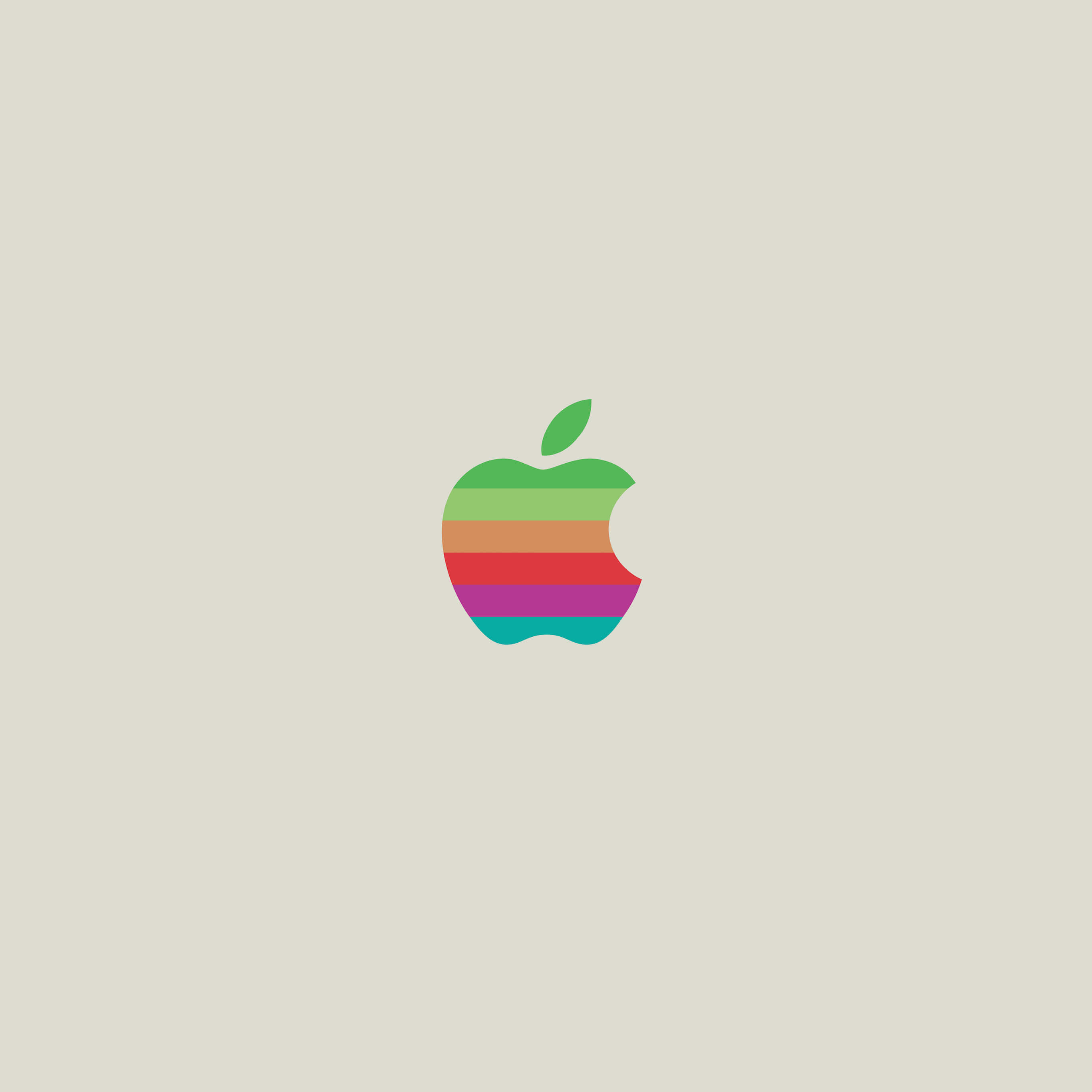 Retro Apple Logo, rainbow-striped, apple logo, 2K Desktop Wallpaper